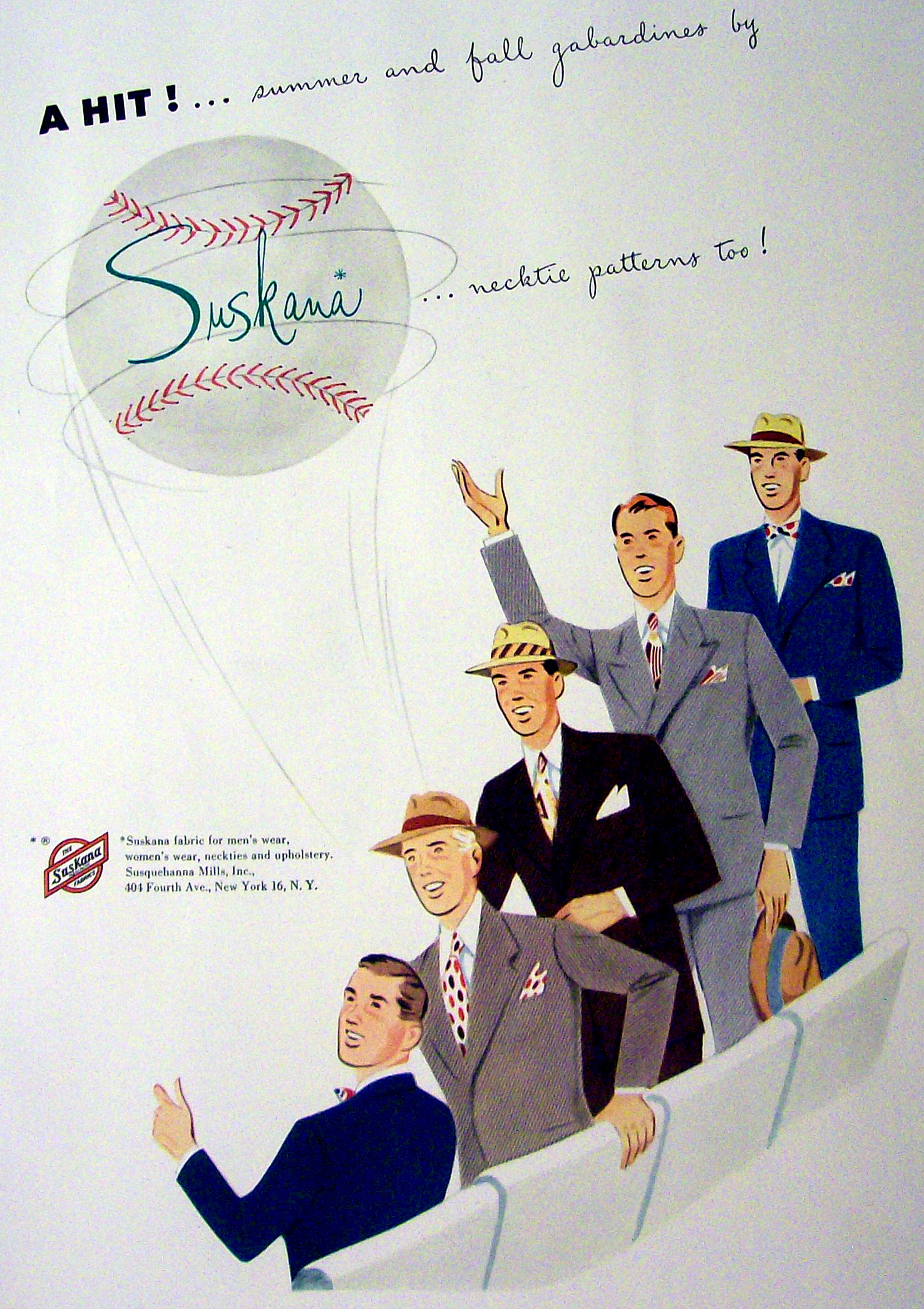 1948 Suskana Fabric w/ Men in Suits and Ties