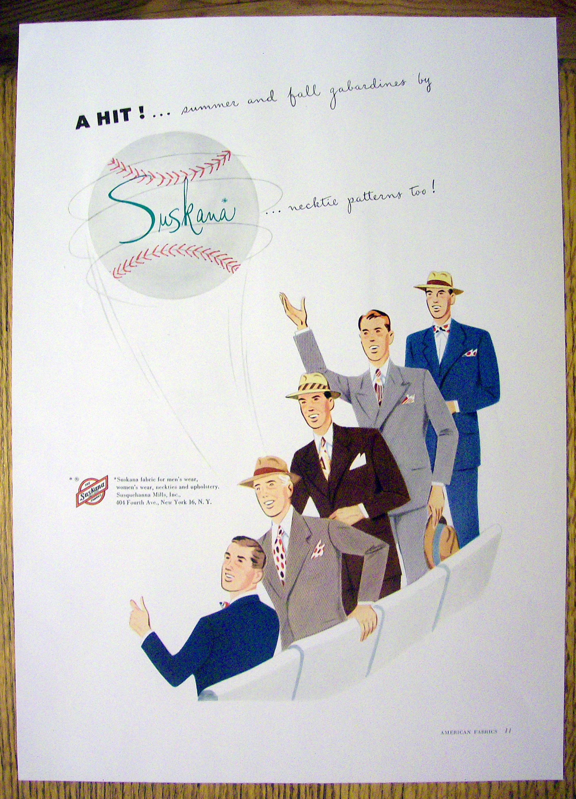 1948 Suskana Fabric w/ Men in Suits and Ties