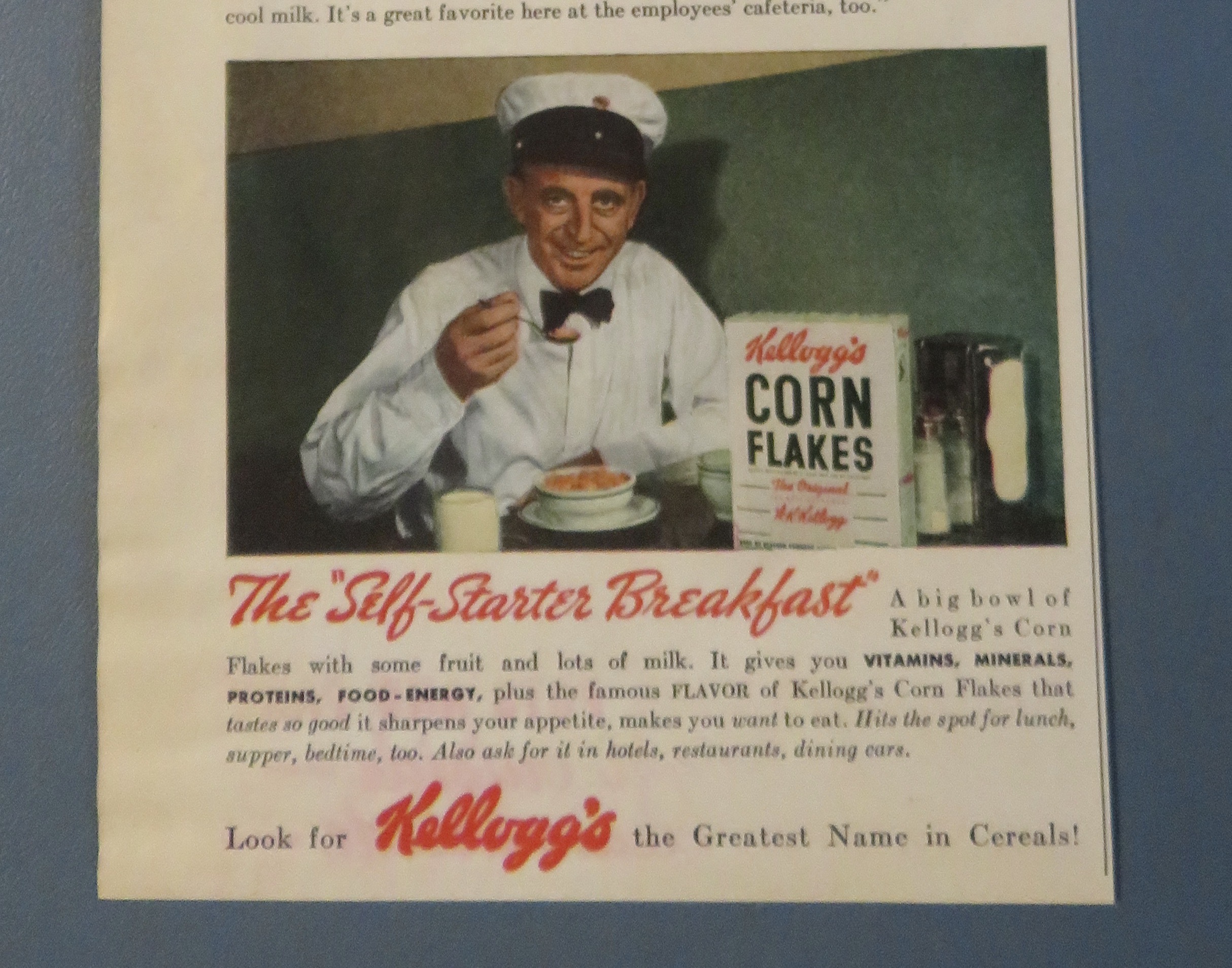 1942 Kellogg's Corn Flakes with Nursemaid