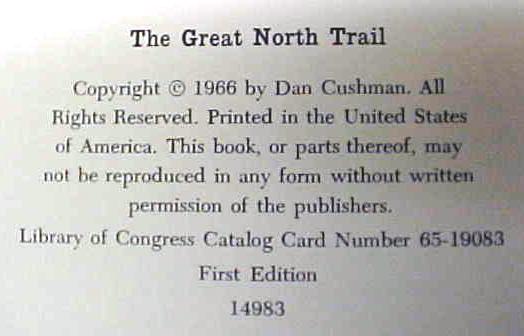 The Great Northern Trail Book Cushman