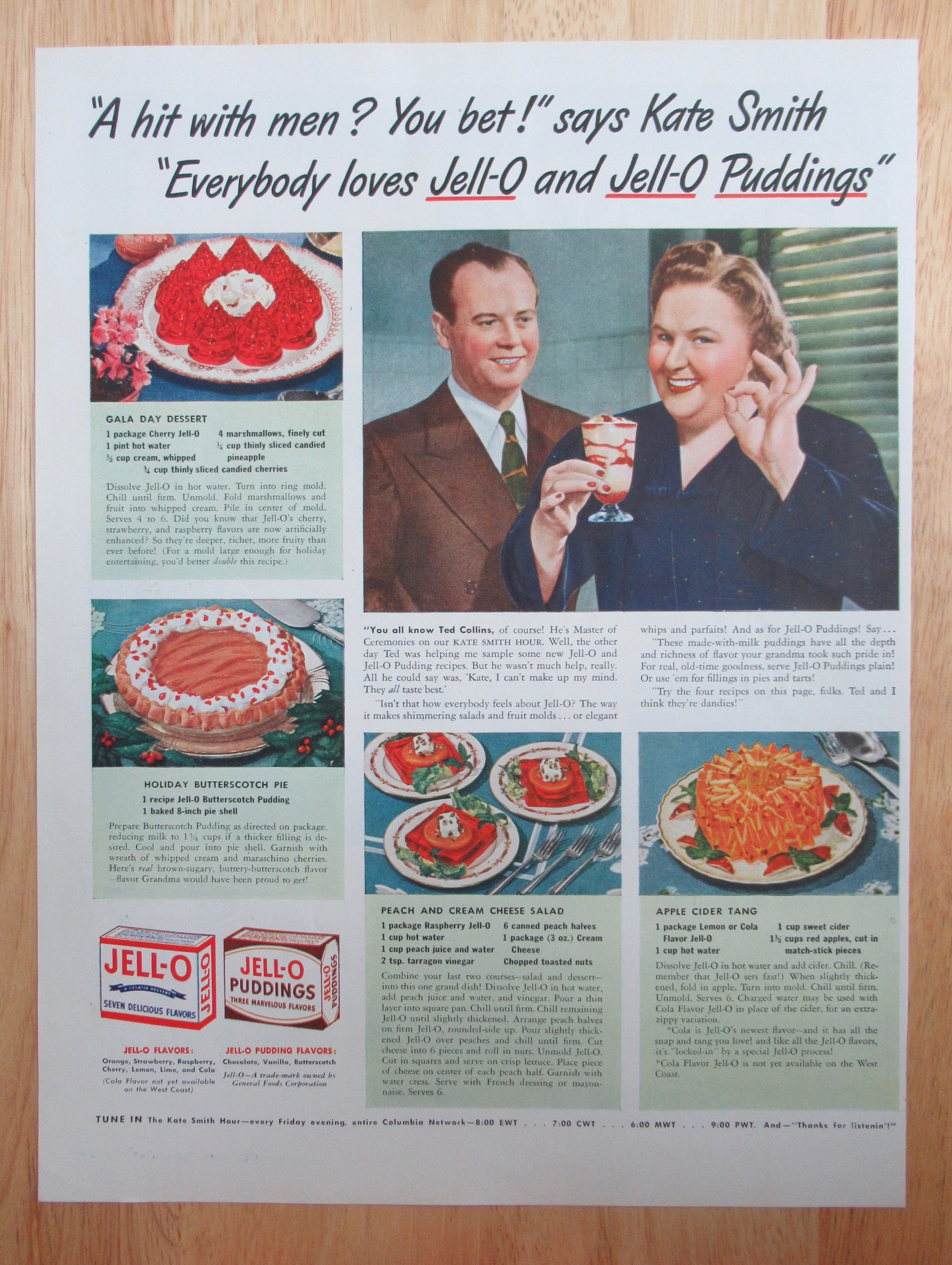 1942 Jell-O & Jell-O Pudding with Kate Smith