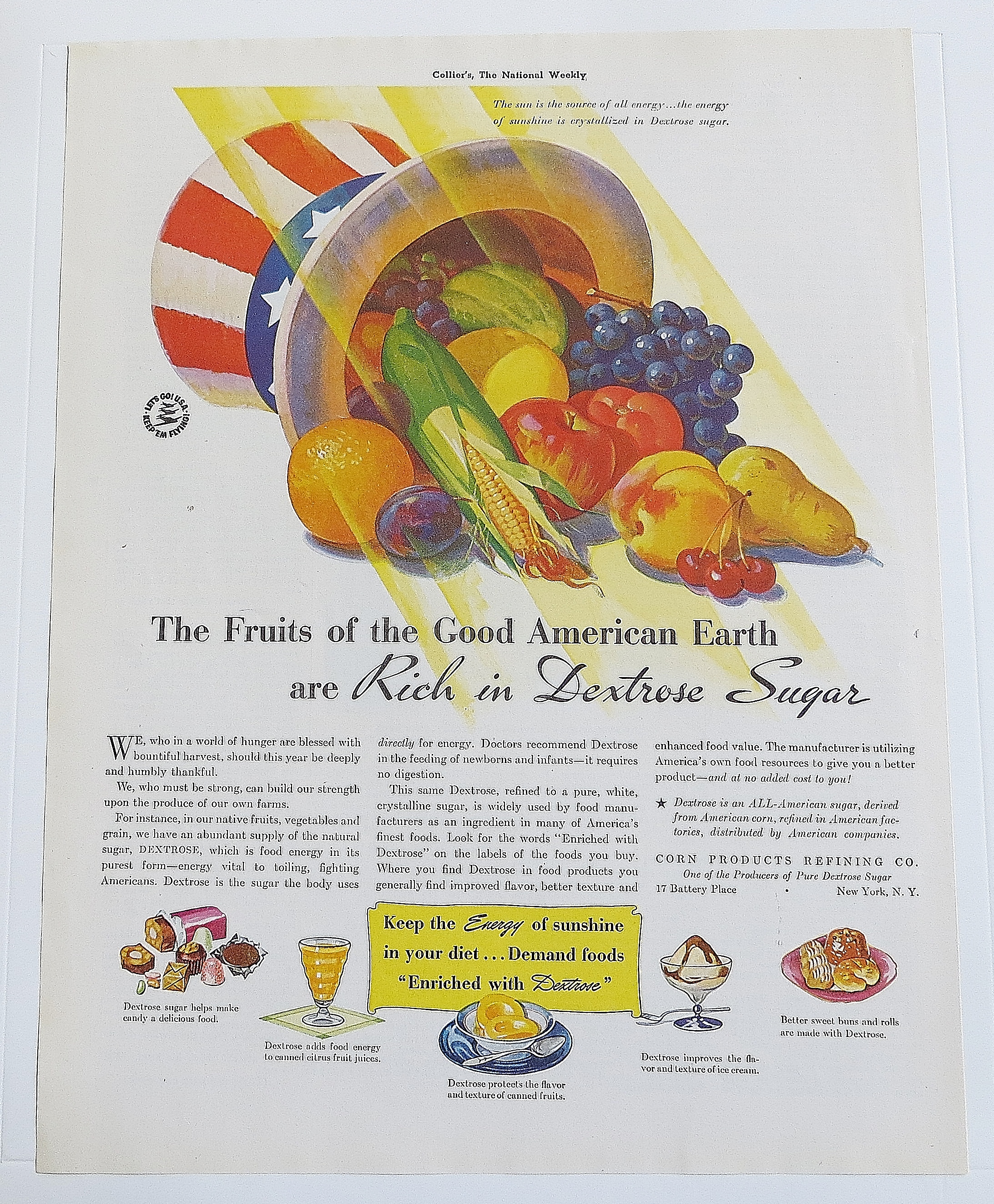 1942 Dextrose Sugar With Vegetables In Hat