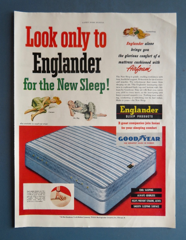 1951 Englander Sleep Products with the Englander Airfoam Mattress