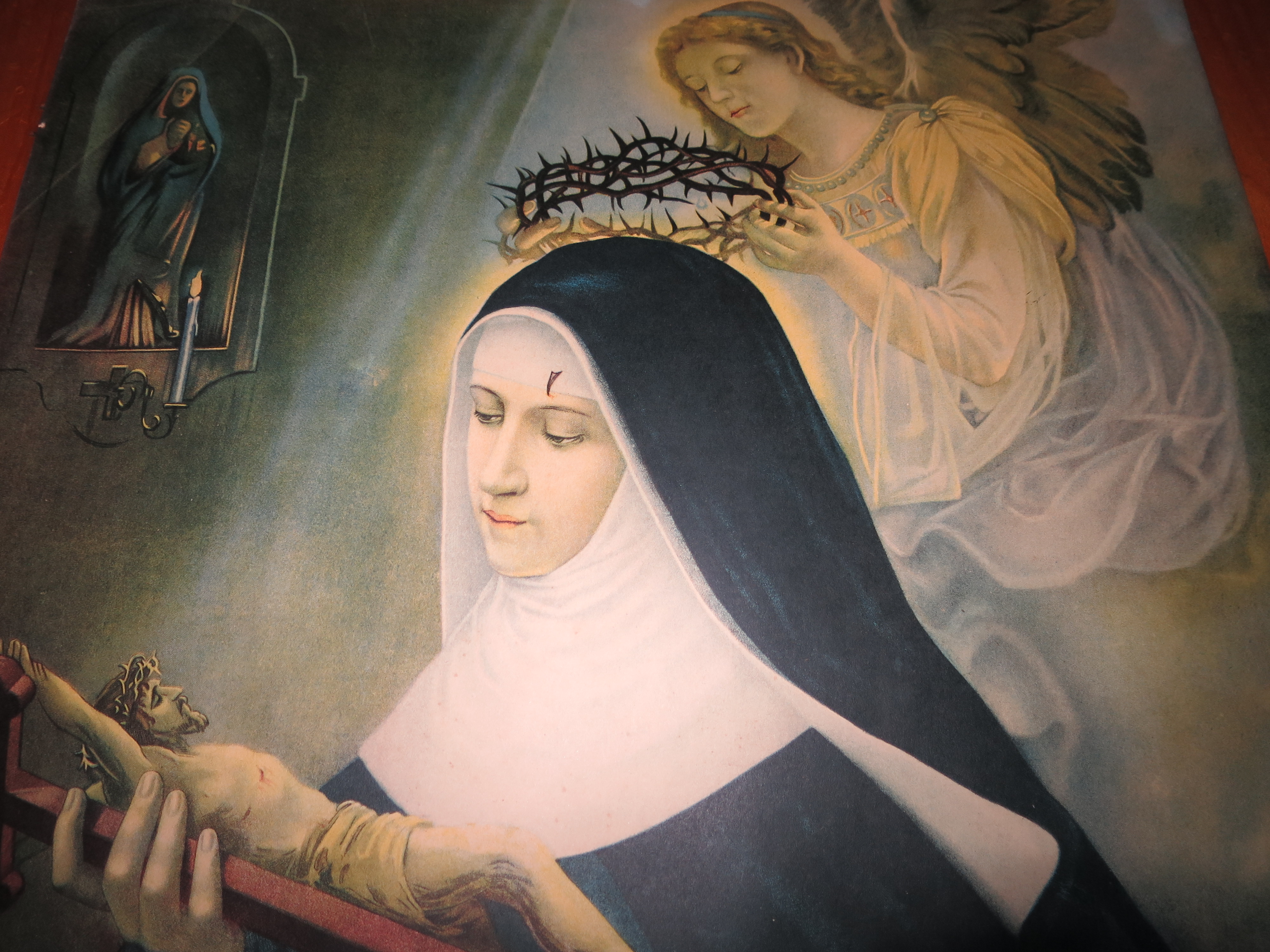 Saint Rite of Cascia  Patroness of abused wives Litho