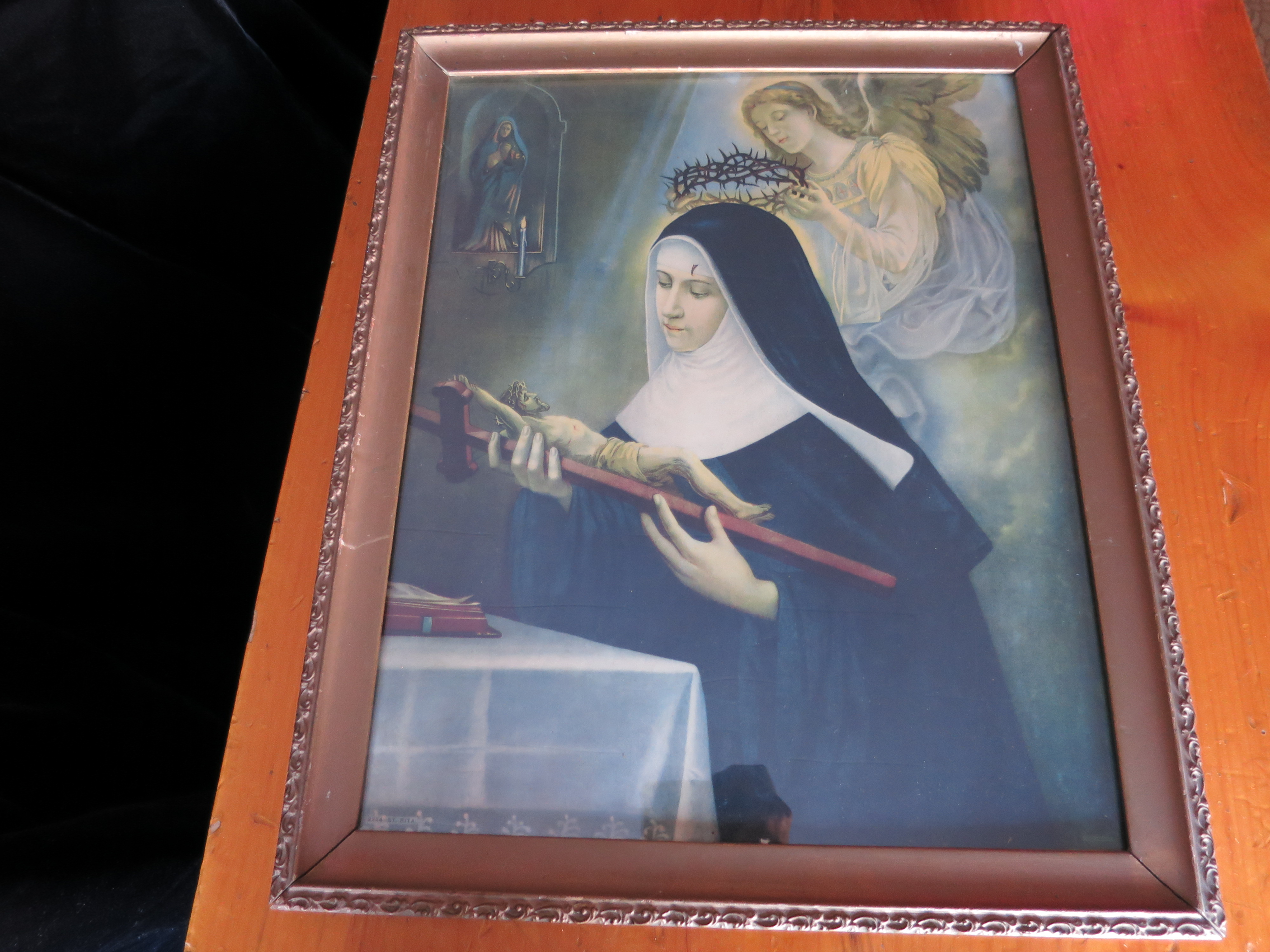 Saint Rite of Cascia  Patroness of abused wives Litho