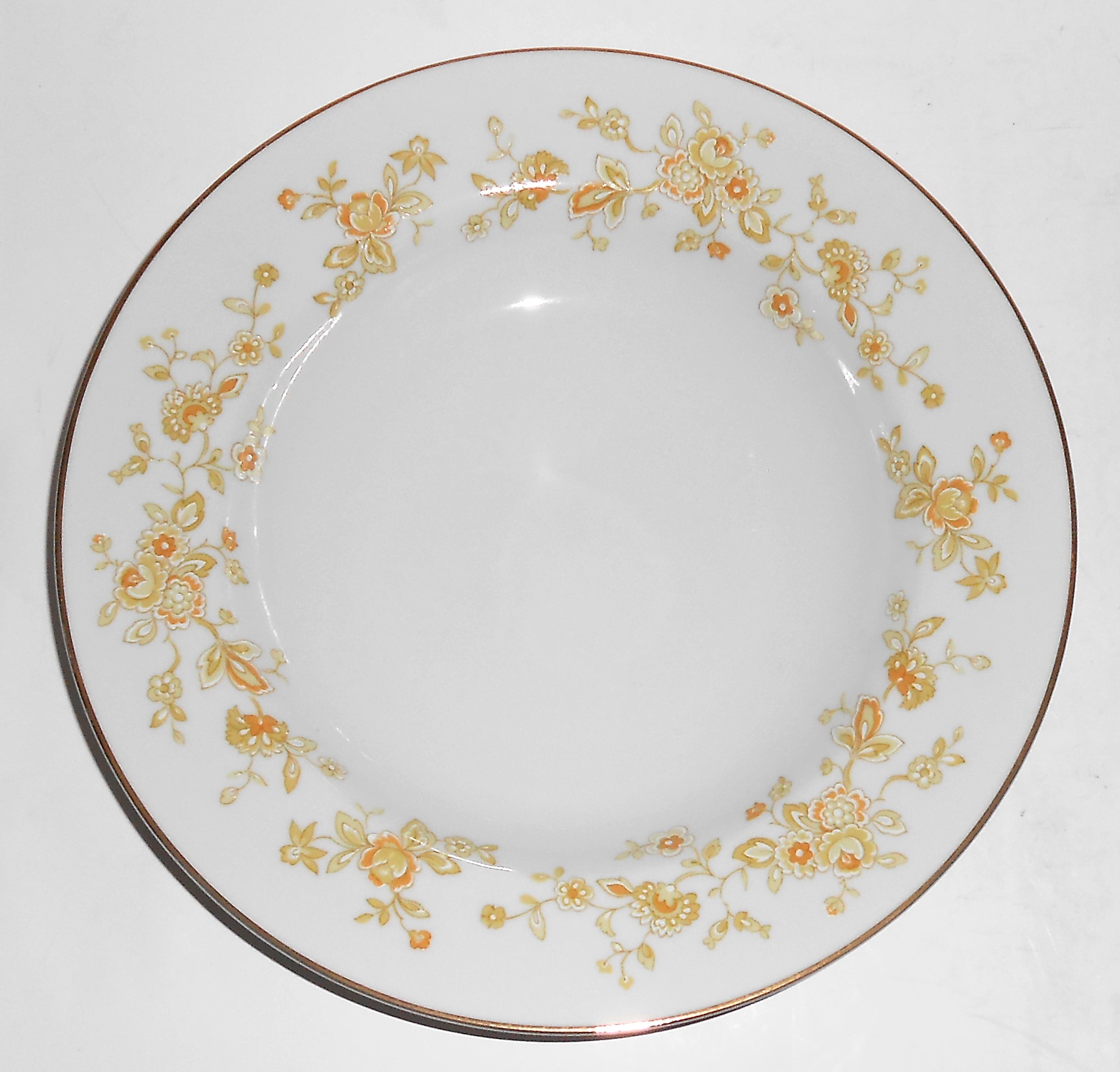 Four Crown Porcelain China Meredith Floral w/Gold Soup