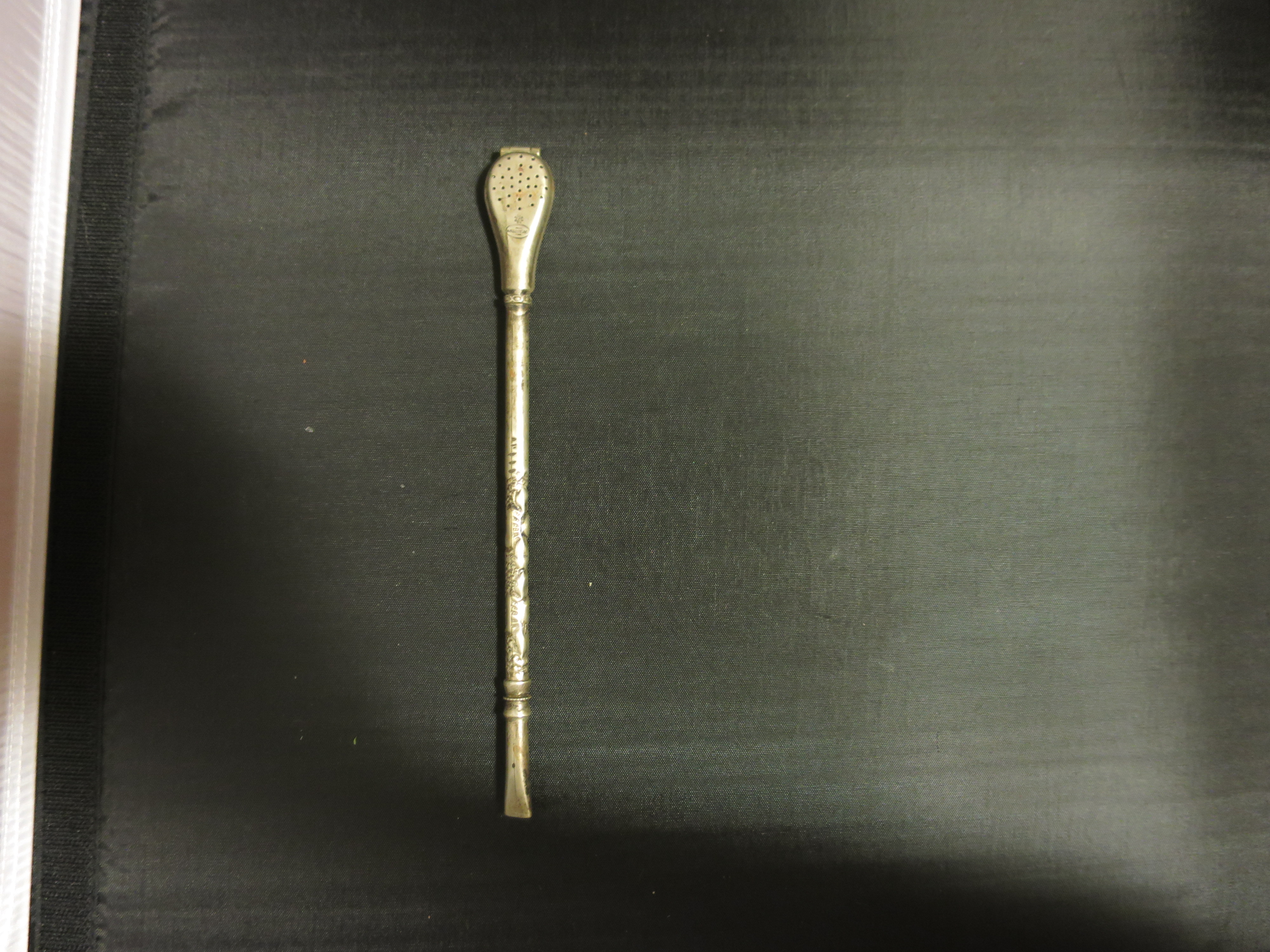 Antique Silver Alpaca Argentina Tea Drinking Straw