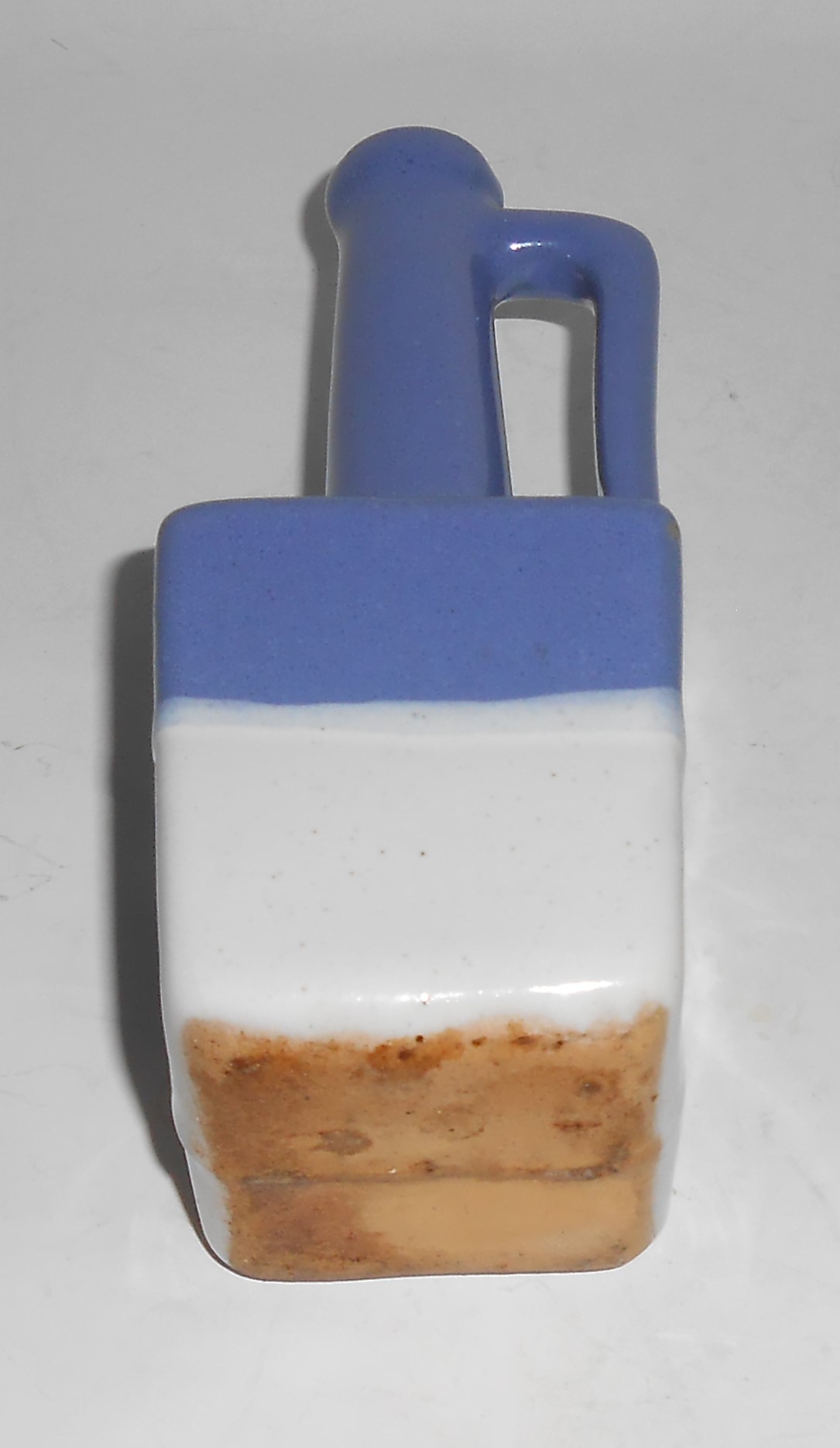Zanesville Stoneware Pottery Blue/White Perfume Bottle