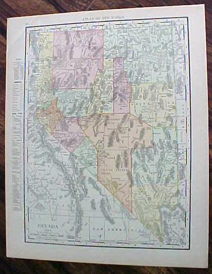 Antique Map Arizona Nevada 1912