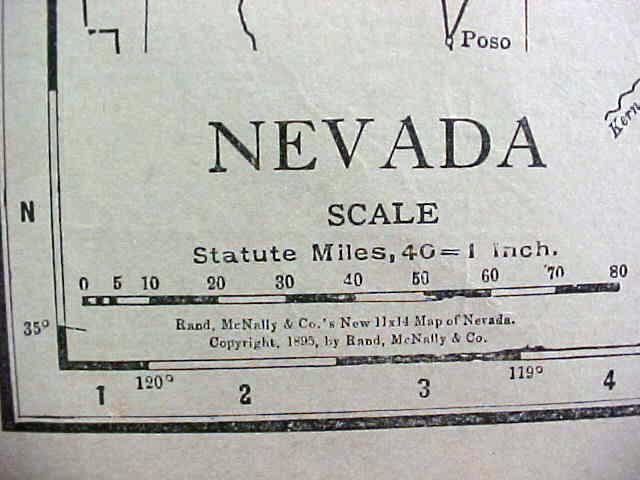 Antique Map Arizona Nevada 1912