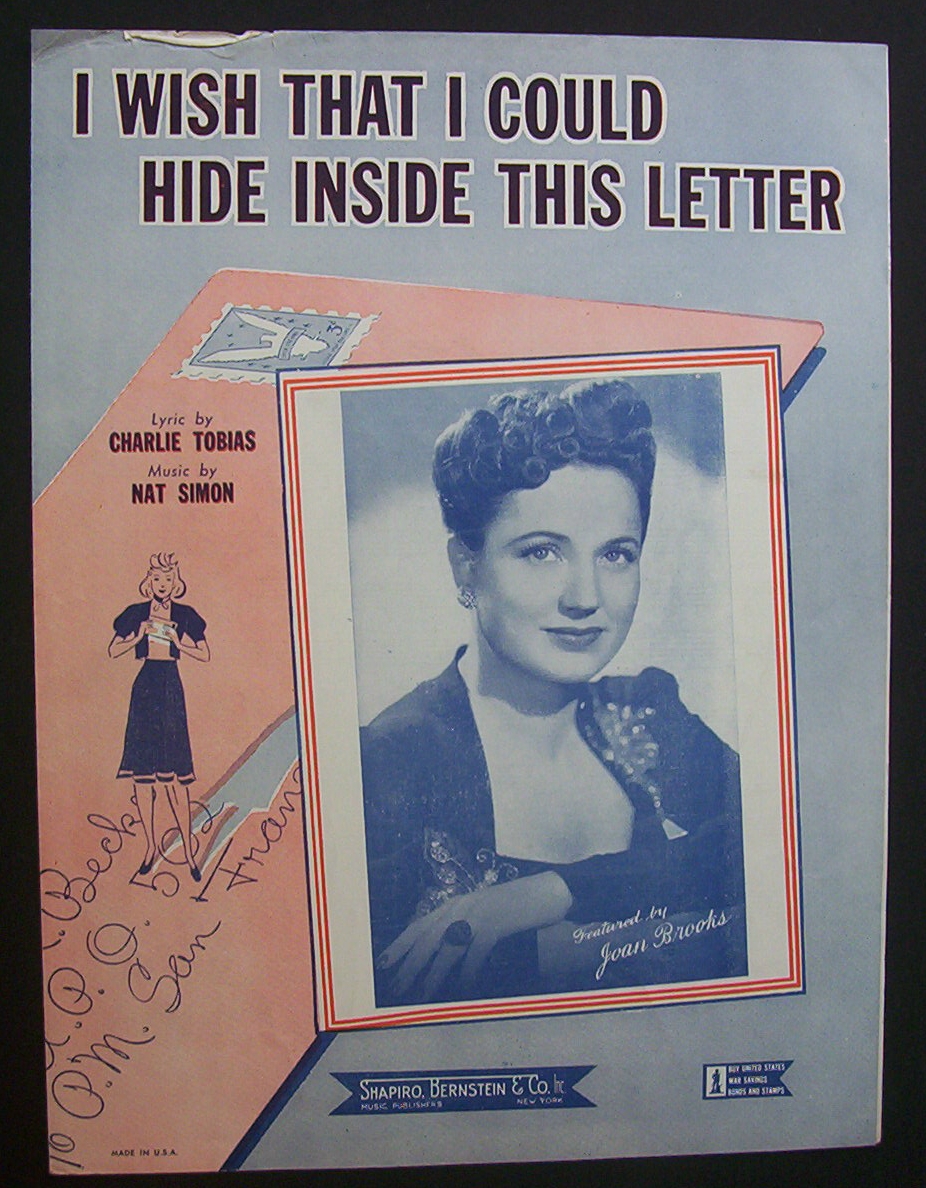 Sheet Music-I Wish That I Could Hide Inside This Letter