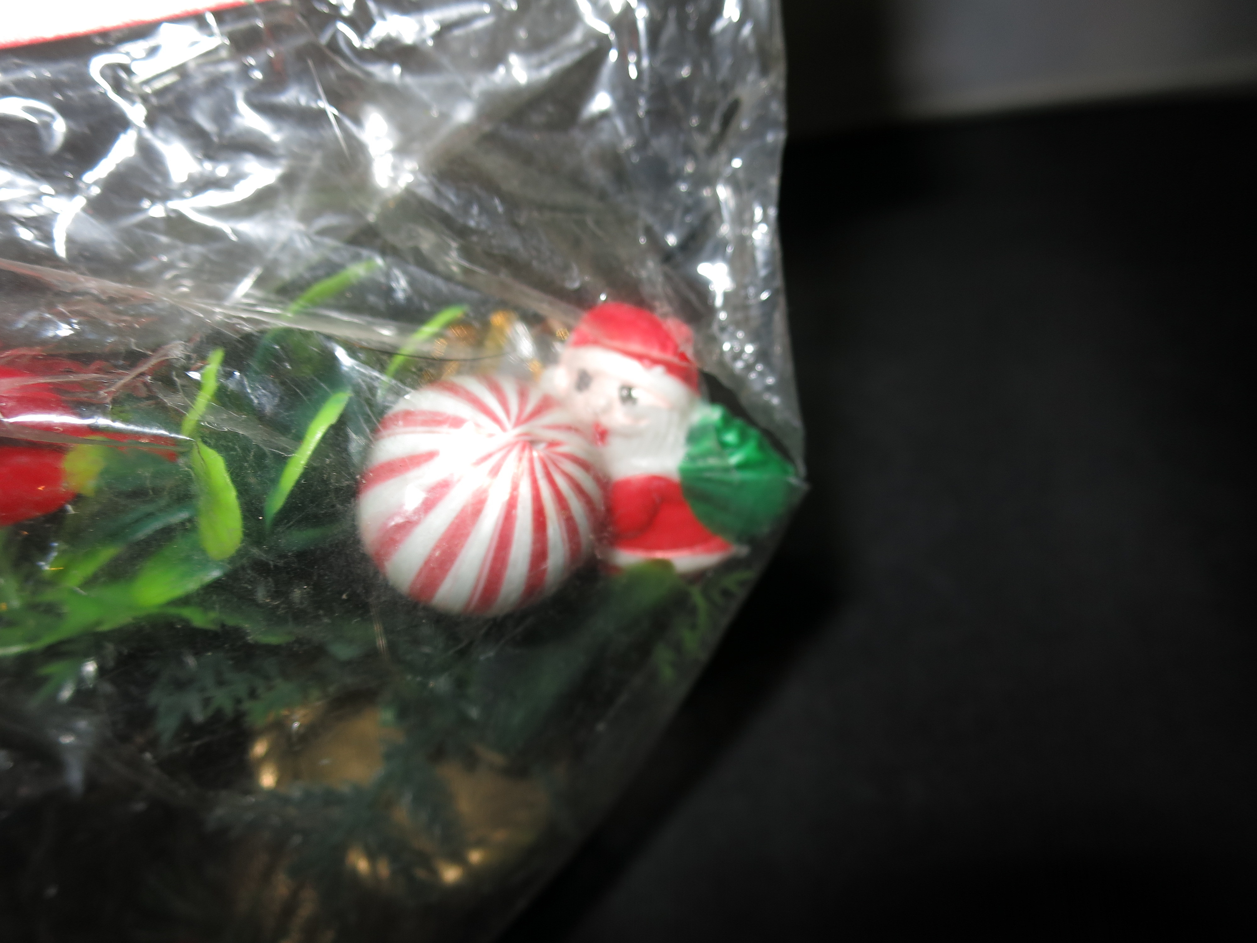 Santa Peppermint Ball Horn of Plenty Ornament Decoration
