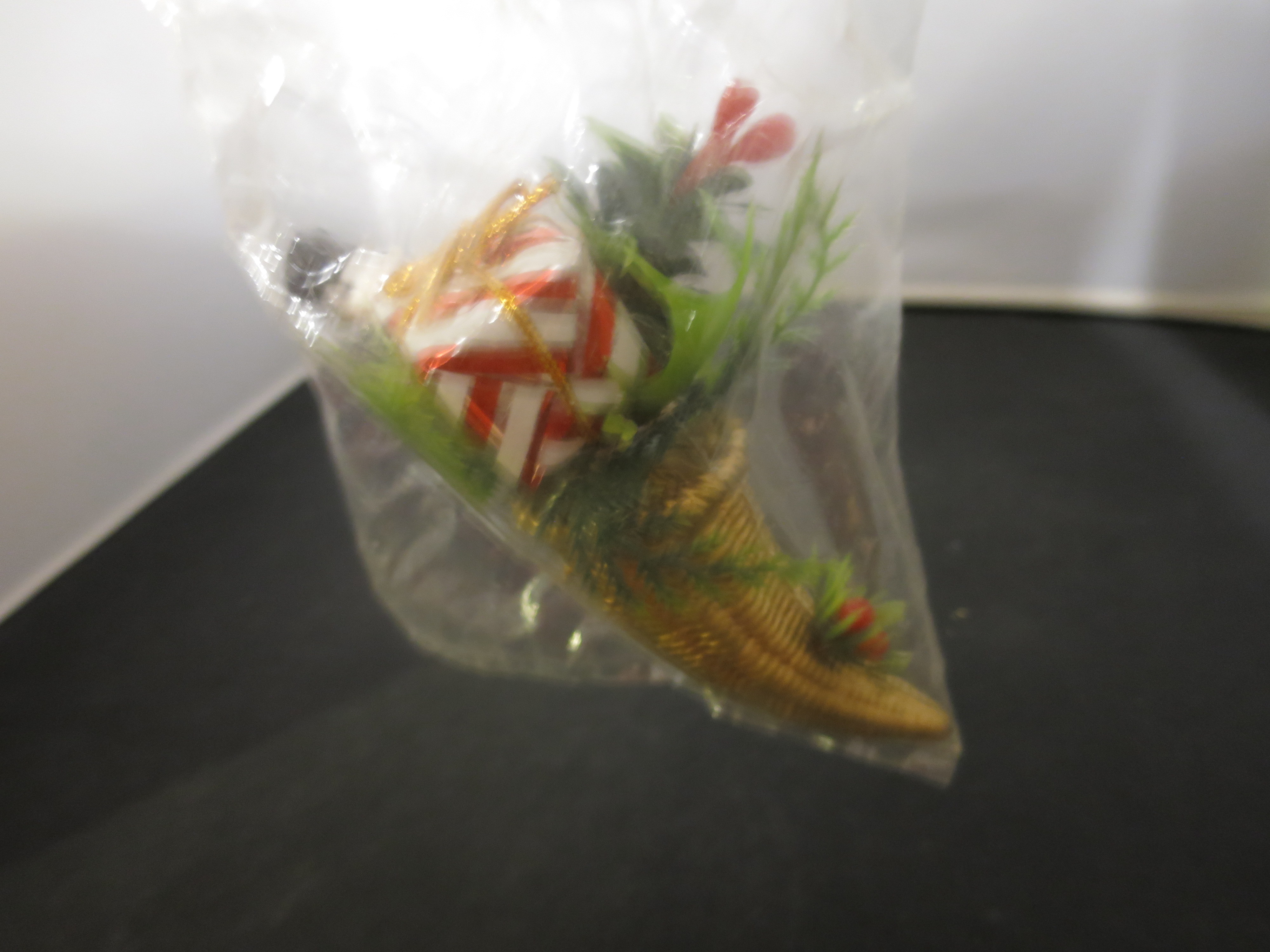 Snowman Peppermint Ball Horn of Plenty Ornament Decoration
