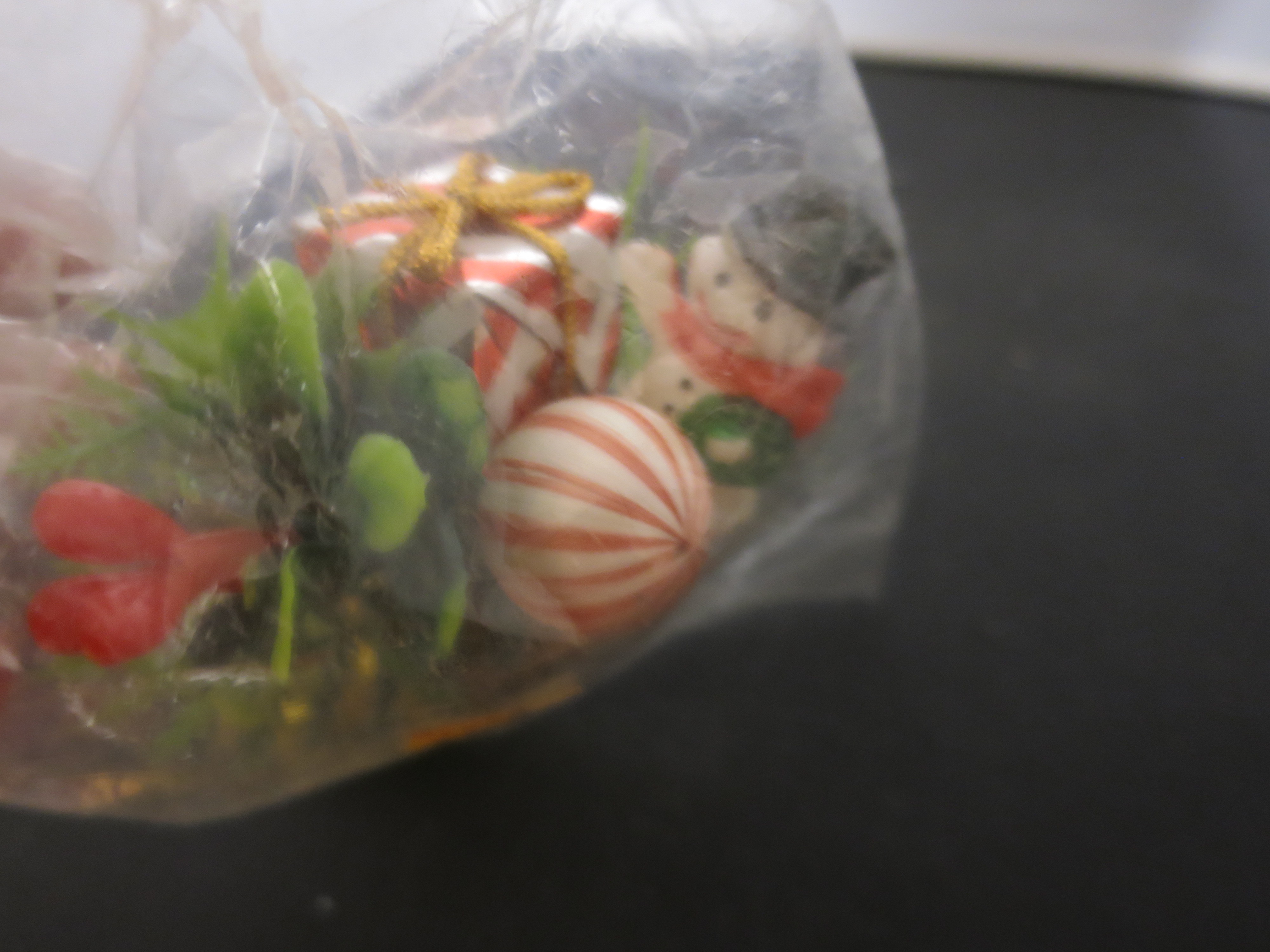Snowman Peppermint Ball Horn of Plenty Ornament Decoration