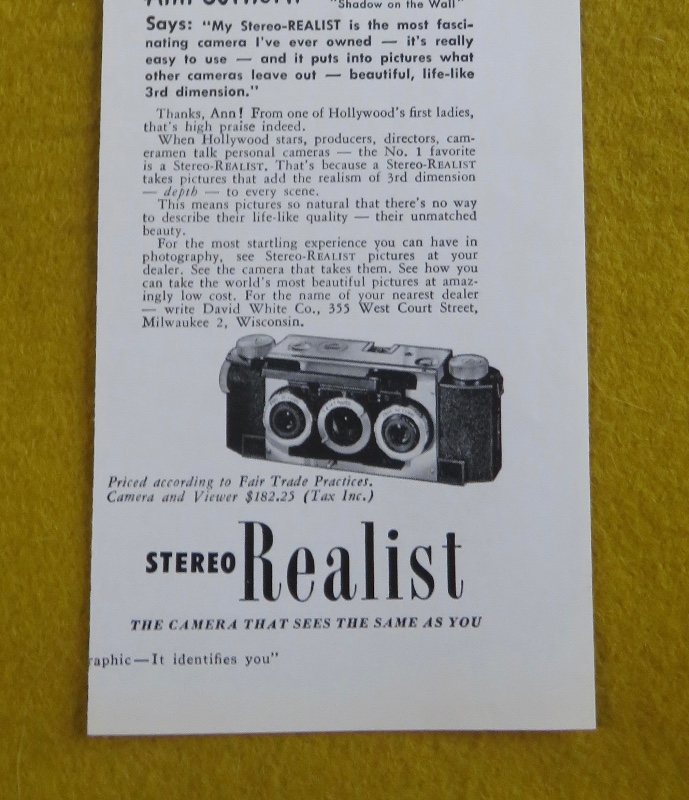 1950 Stereo Realist With Beautiful Star Ann Sothern