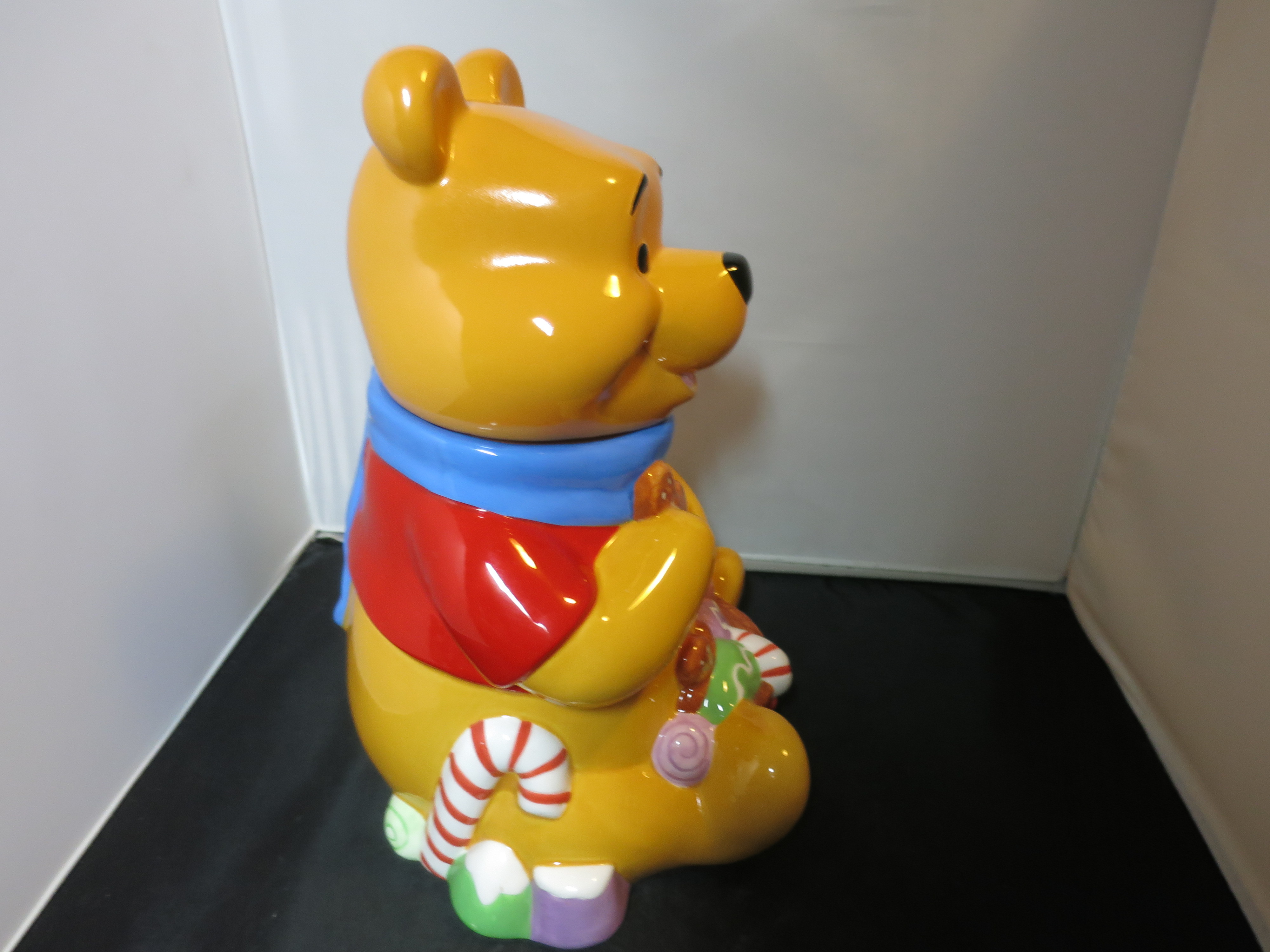 Disney Winnie The Pooh Cookie Jar Christmas Candy Cane