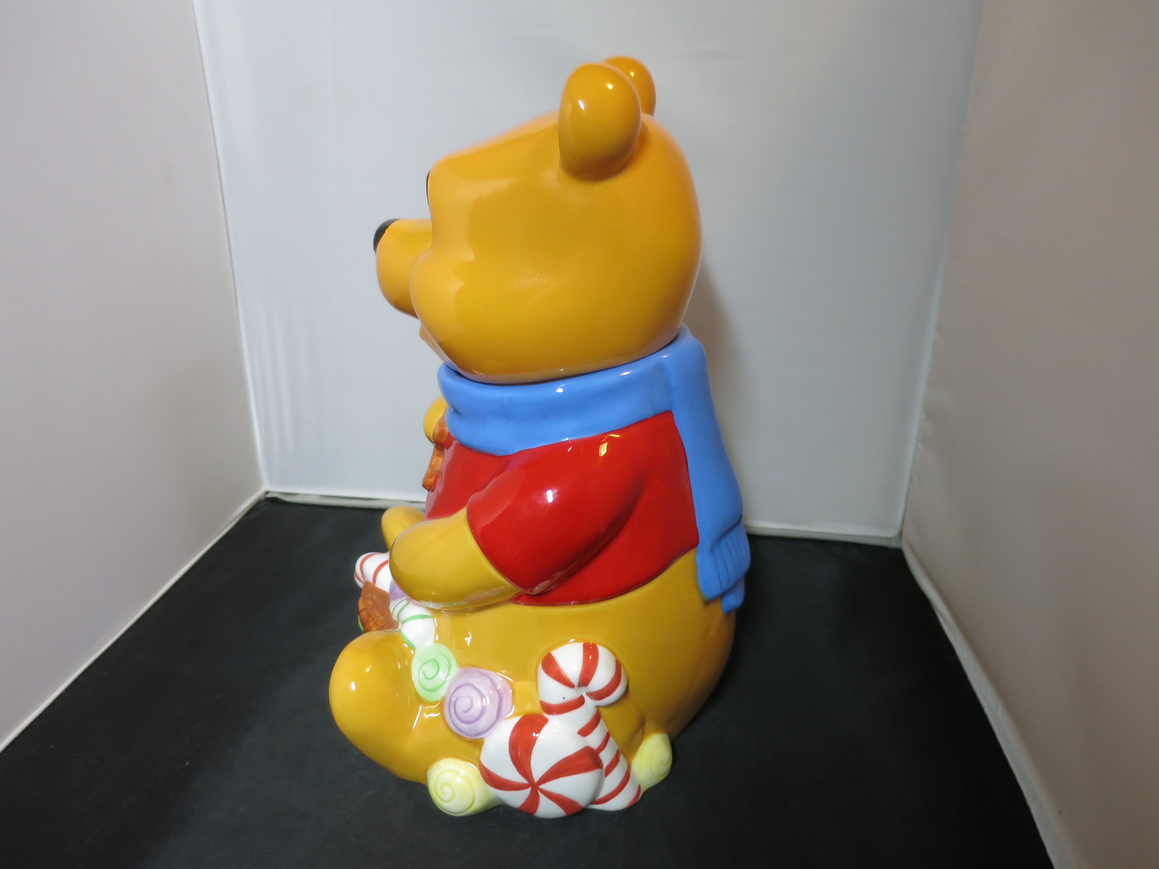 Disney Winnie The Pooh Cookie Jar Christmas Candy Cane