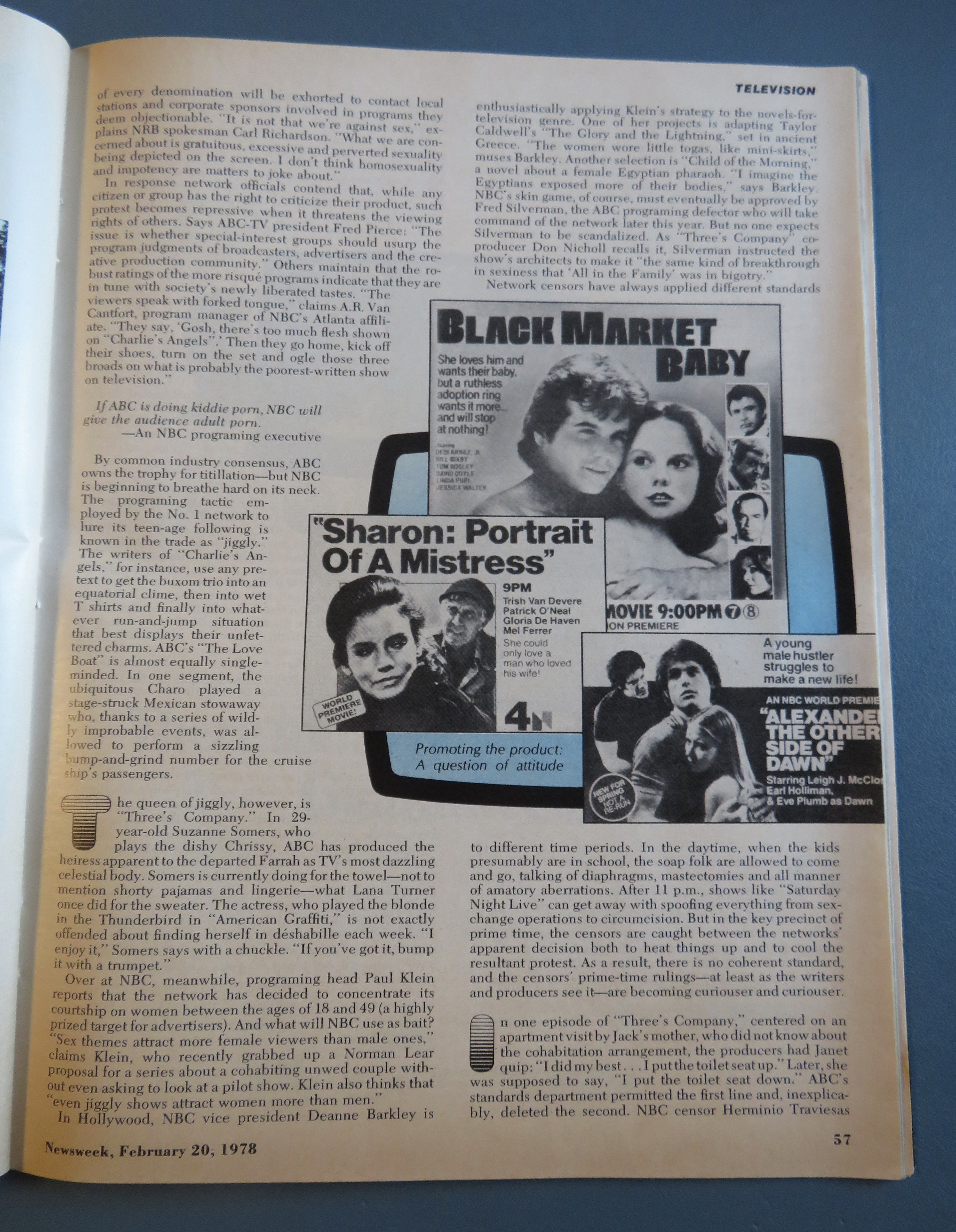 Newsweek Magazine February 20, 1978 Sex And Television
