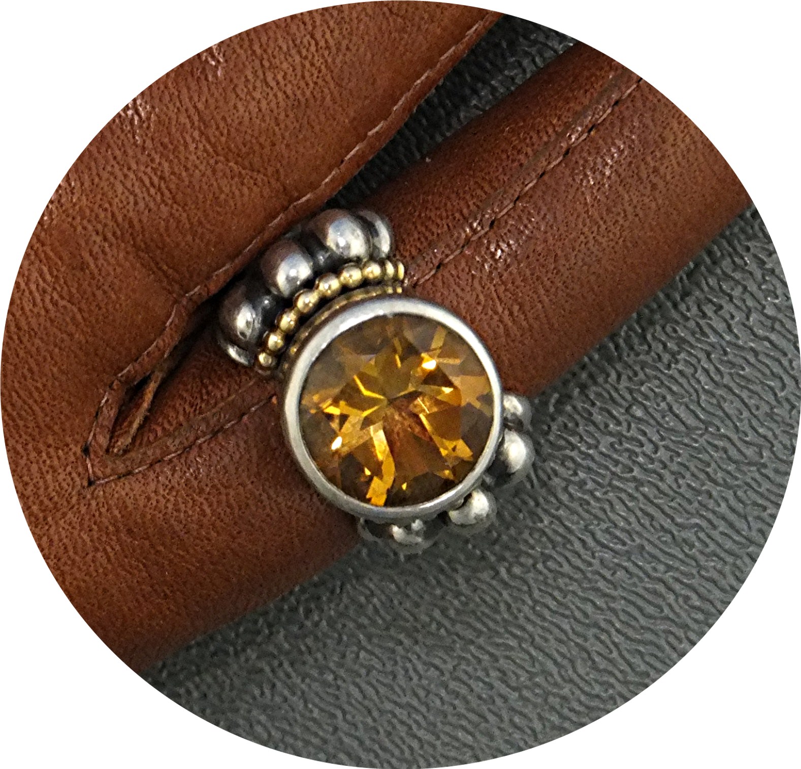 Ring LAGOS CAVIAR 18K Gold Sterling Silver Citrine
