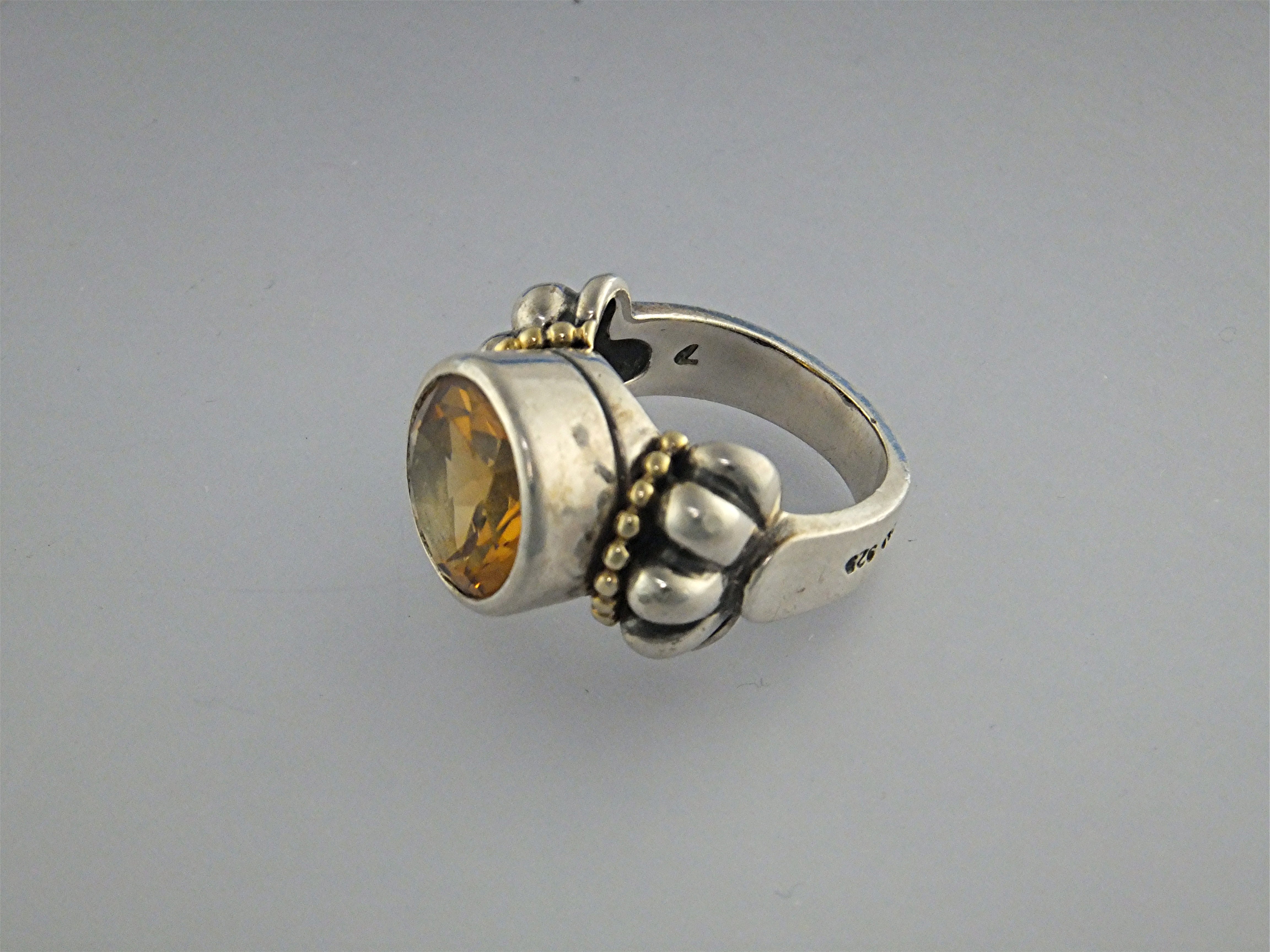 Ring LAGOS CAVIAR 18K Gold Sterling Silver Citrine