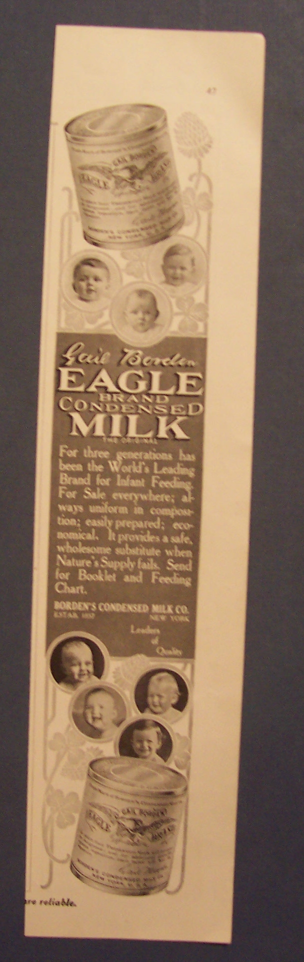 1914 Eagle Brand Condensed Milk
