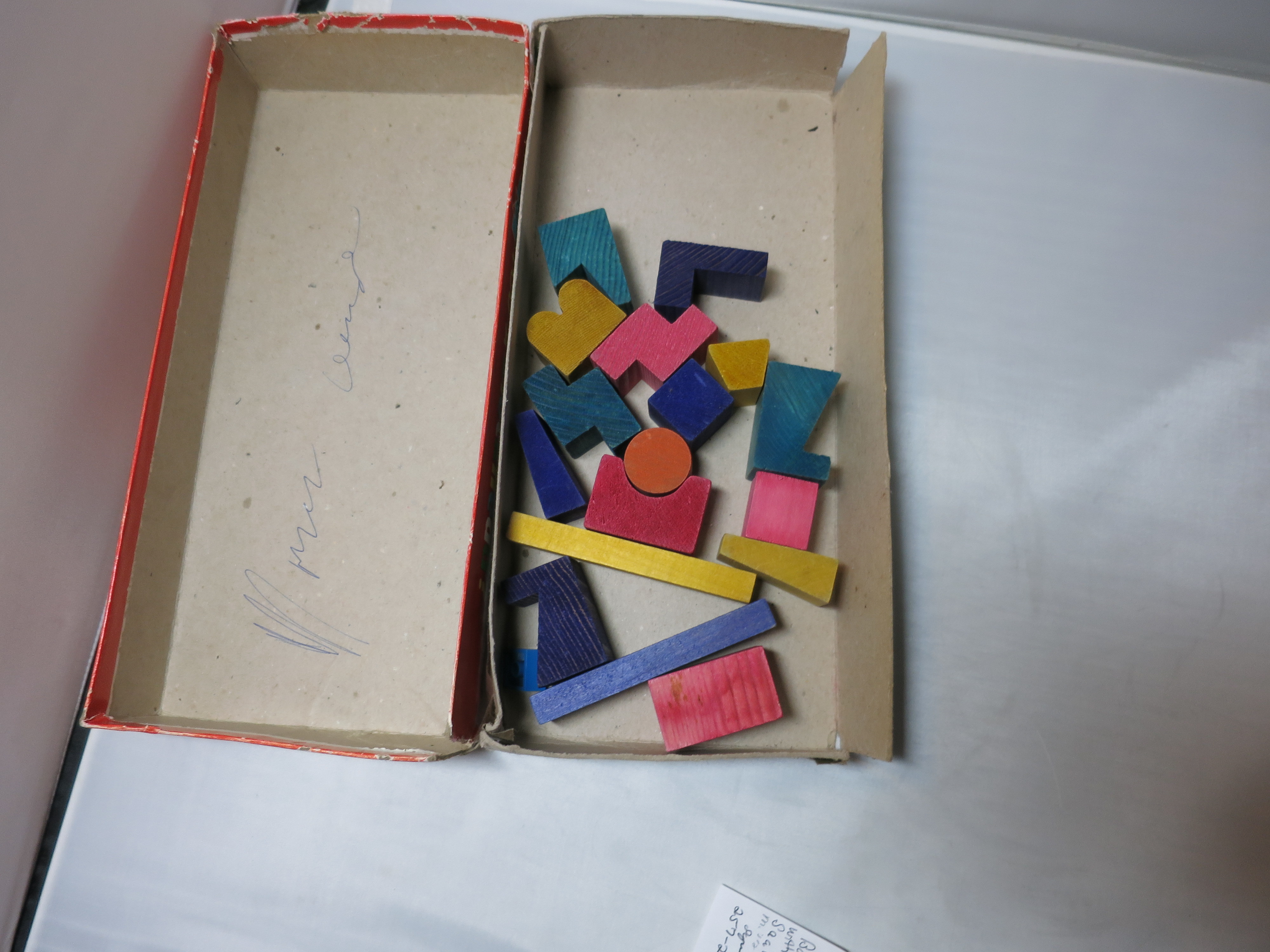 Blockhead balancing fun with tricky blocks game Saalfield 1950s
