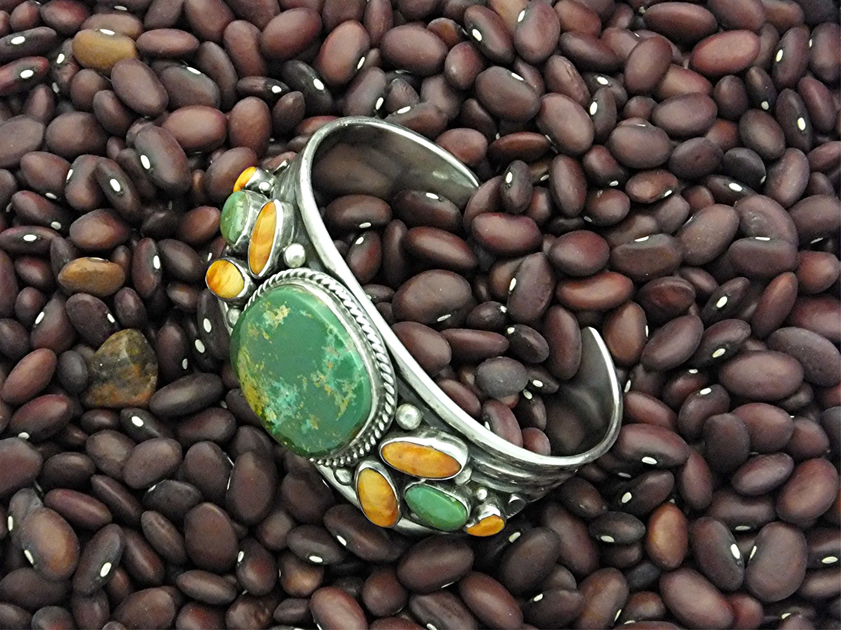 Darryl CadmanSterling Silver Spiny Oyster Turquoise Cuf
