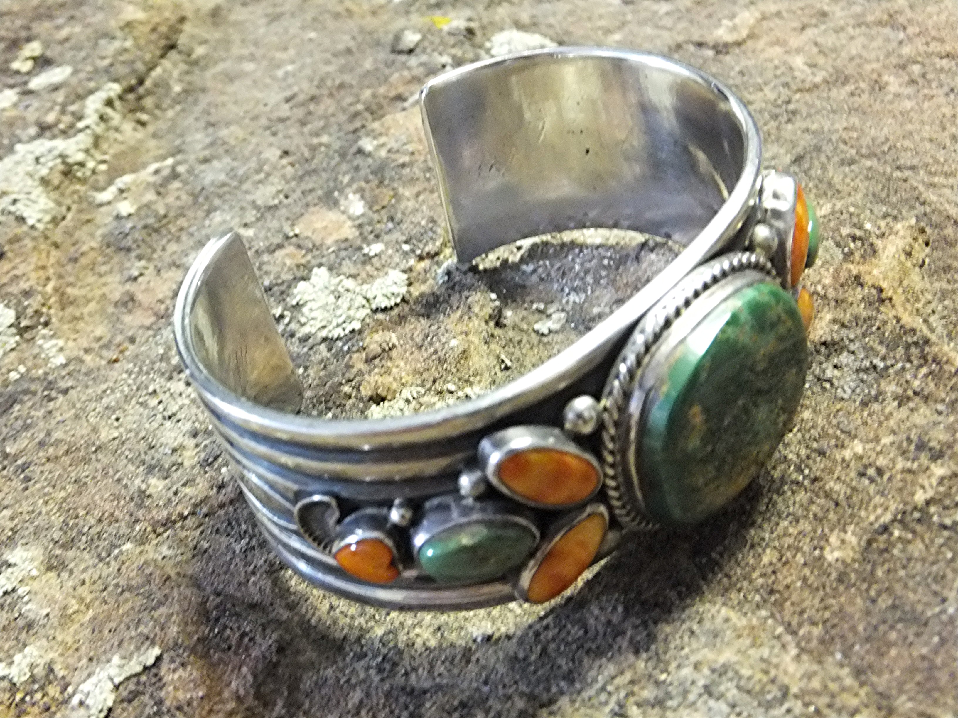 Darryl CadmanSterling Silver Spiny Oyster Turquoise Cuf