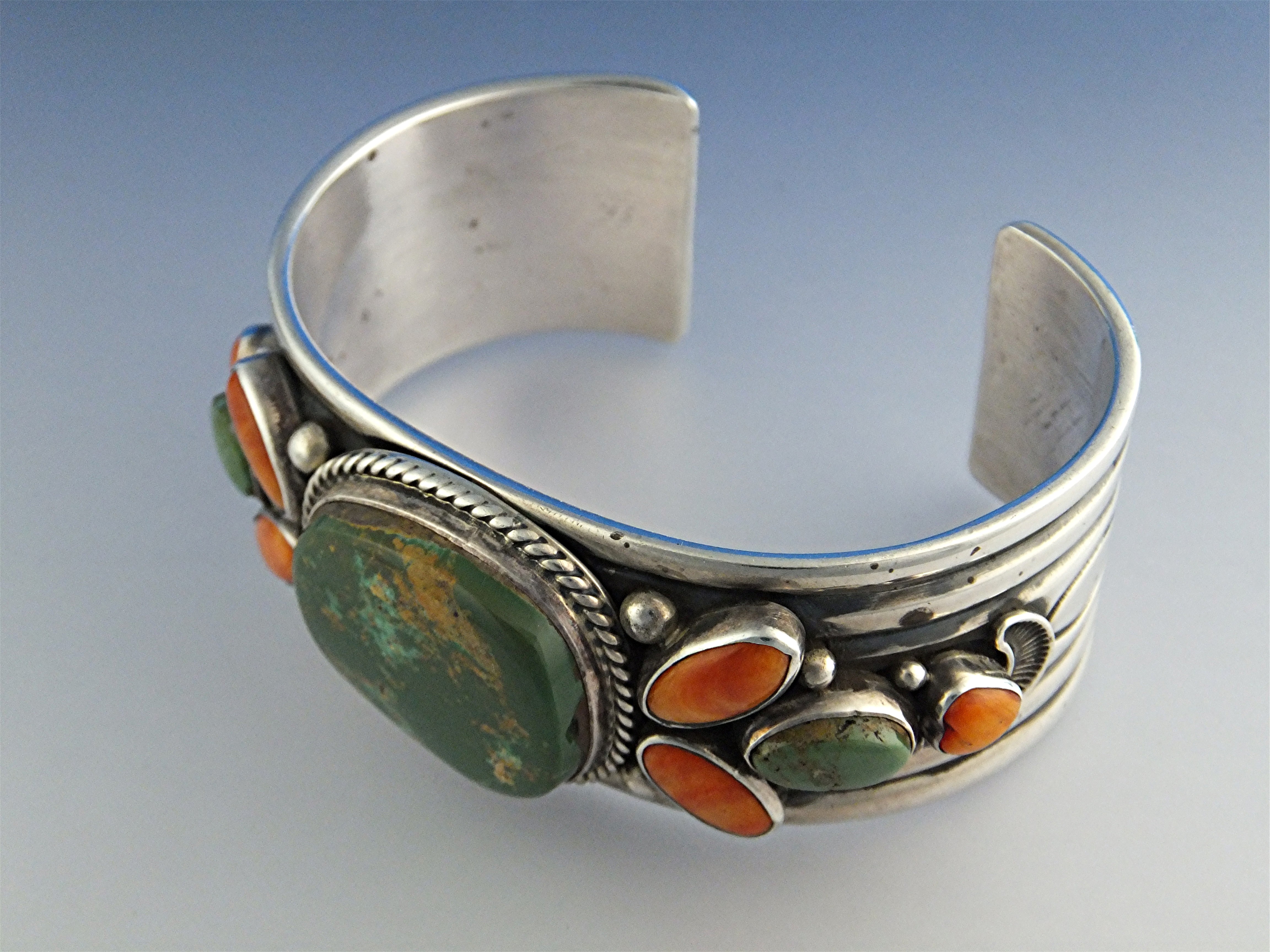 Darryl CadmanSterling Silver Spiny Oyster Turquoise Cuf