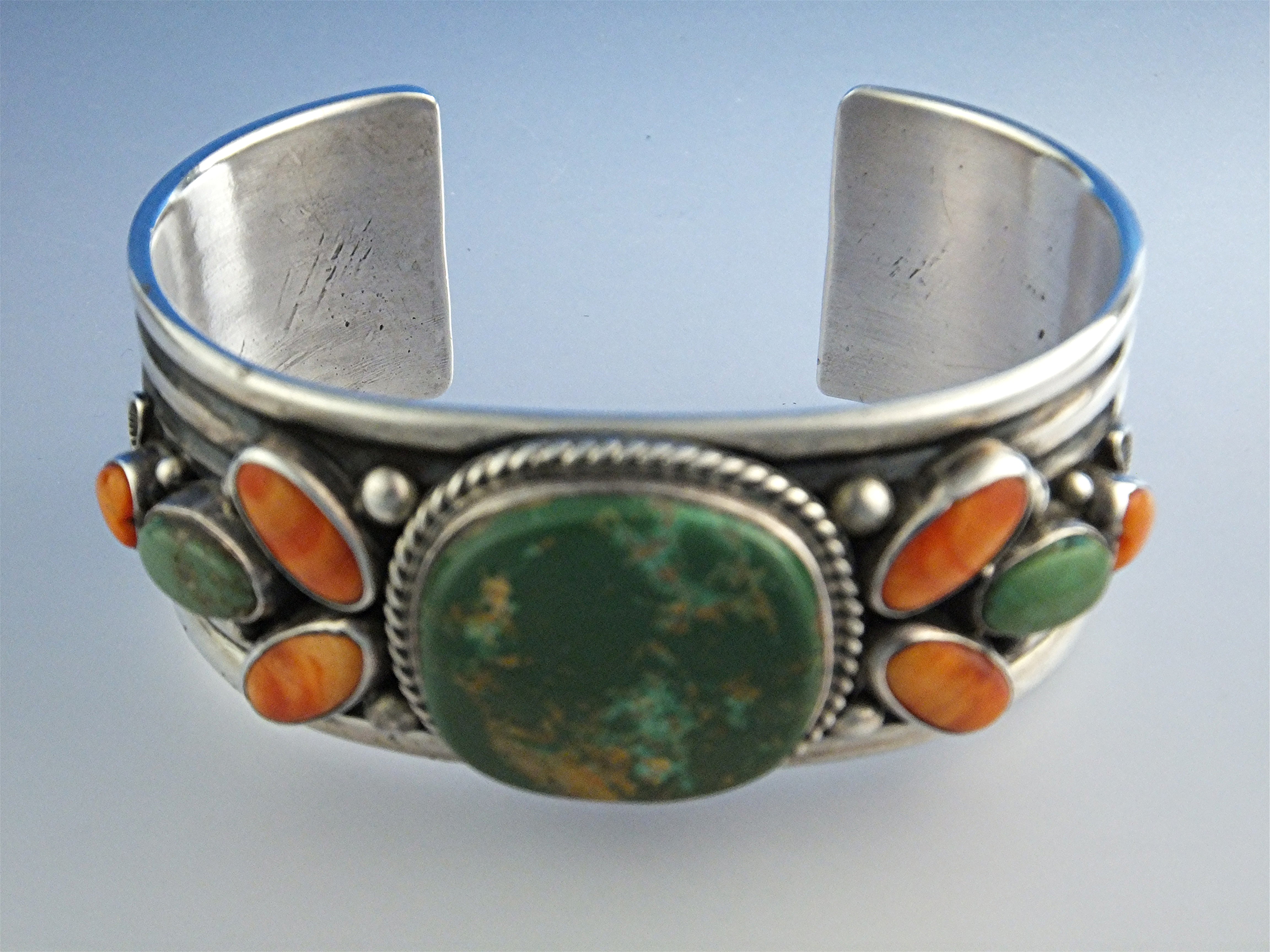 Darryl CadmanSterling Silver Spiny Oyster Turquoise Cuf