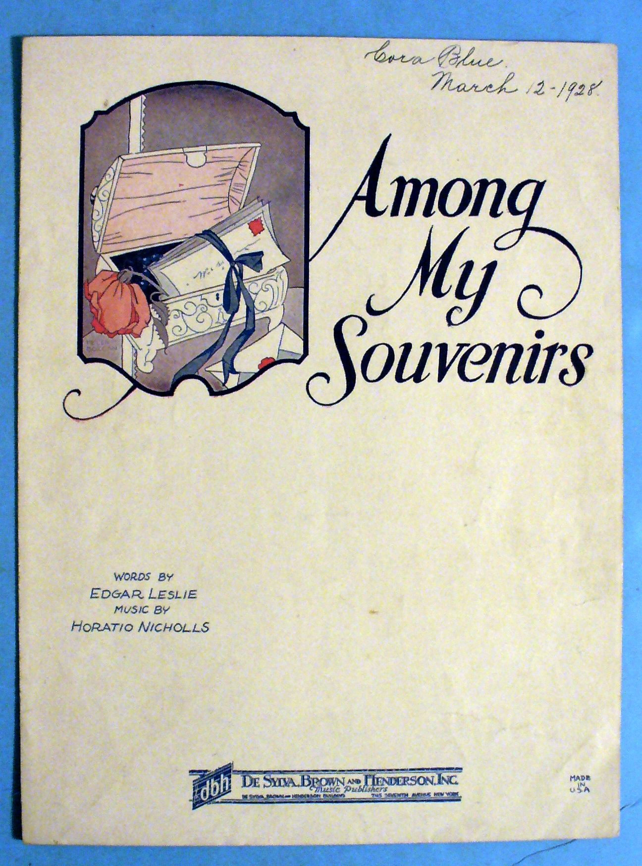 1927 Among My Souvenirs by Edgar Leslie