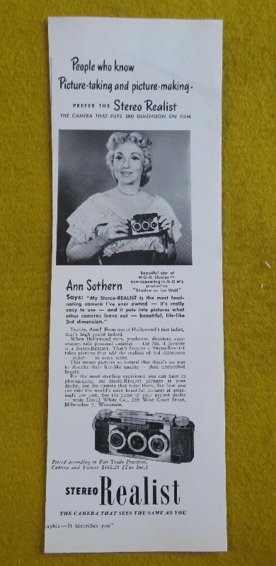 1950 Stereo Realist With Beautiful Star Ann Sothern