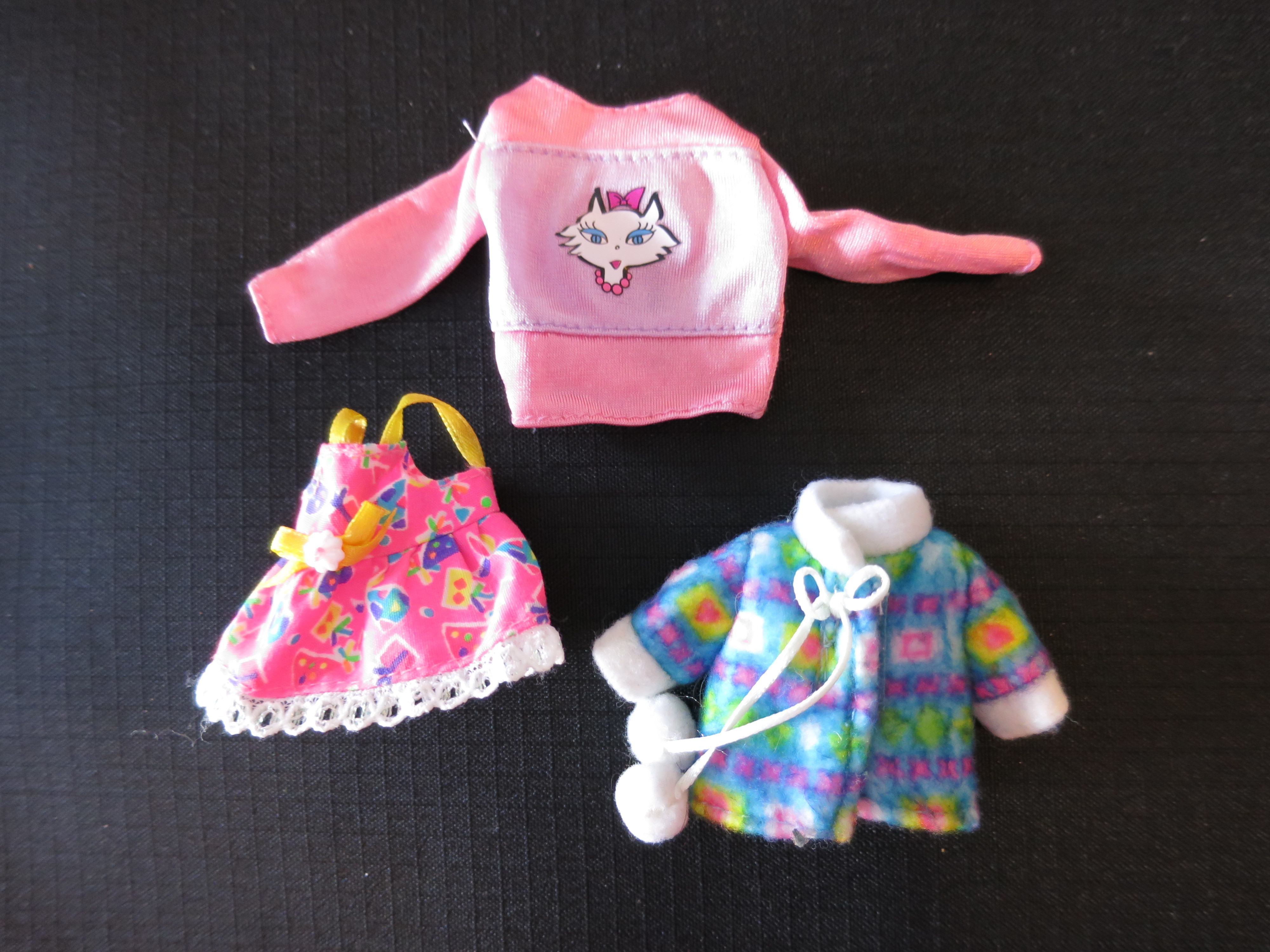 Barbie Sister Kelly Doll Clothes Coat Dress Shirt pink tag 1990s