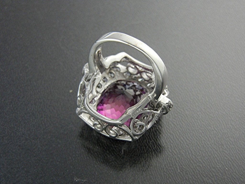 Ring Ametrine 28.60 Cts White Sapphire Sterling Silver