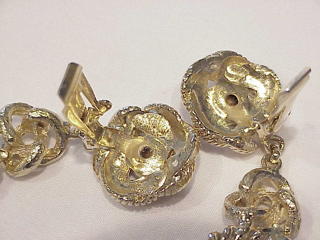 Chunky Large Rhinestone And Dangling Glass Crystal Clip Earrings