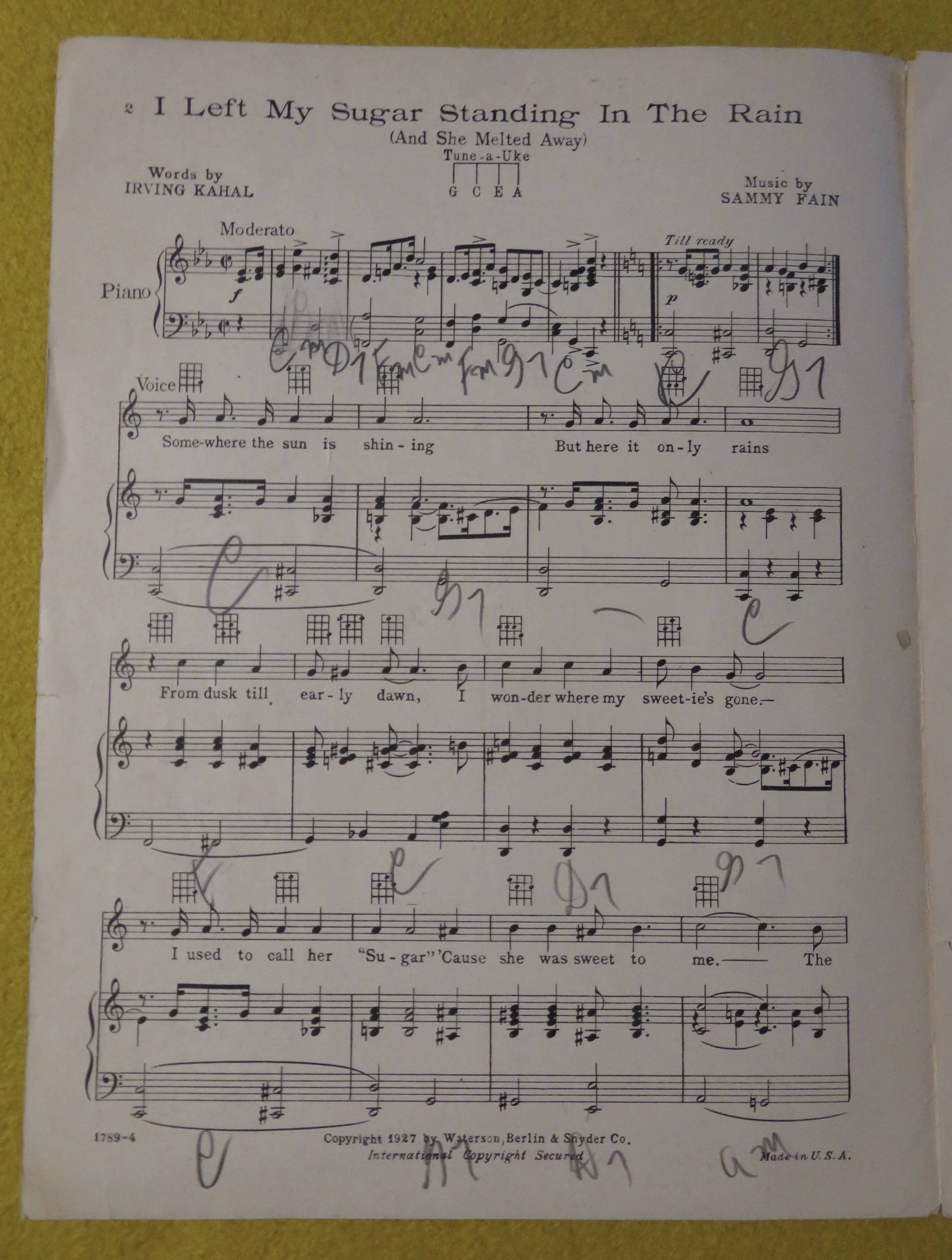 1927 I Left My Sugar Standing In The Rain Kahal & Fain