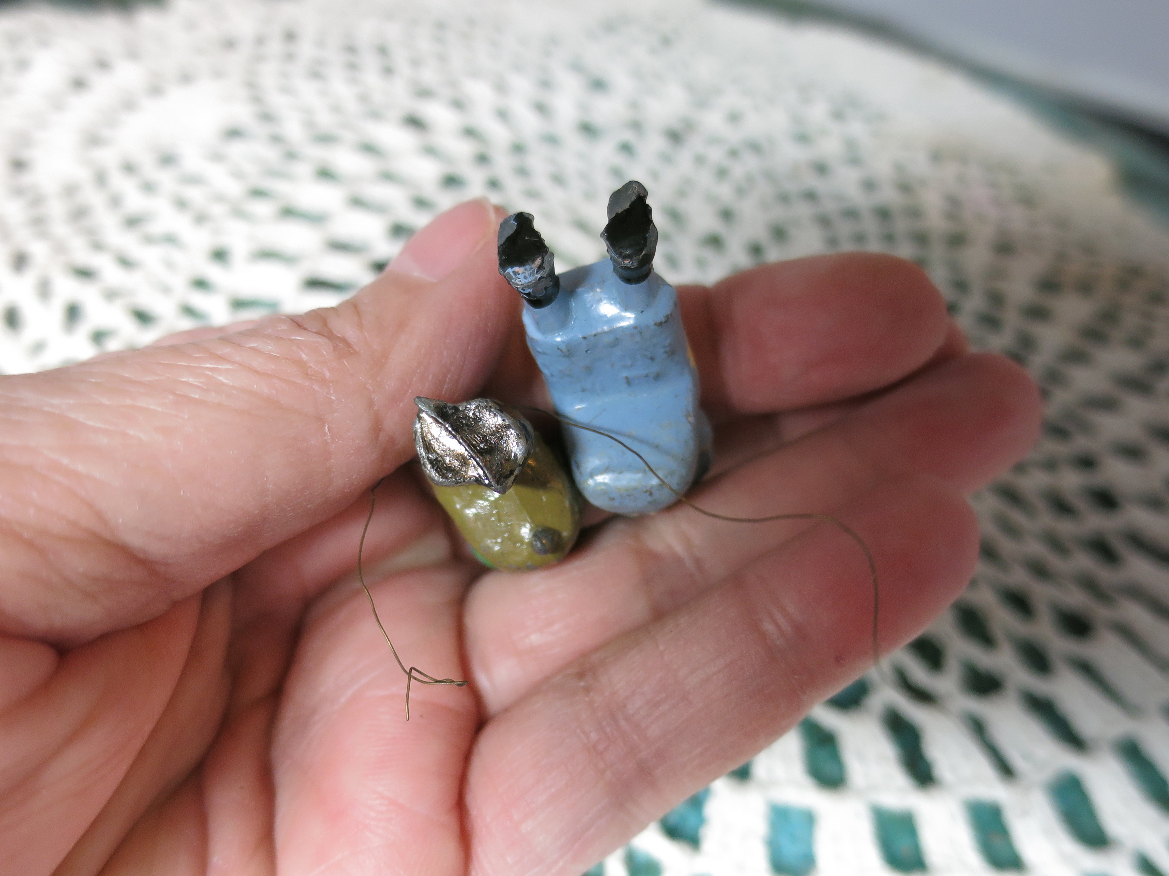 Cast Lead Metal sit toy France Gent peg sitter Lady sitter