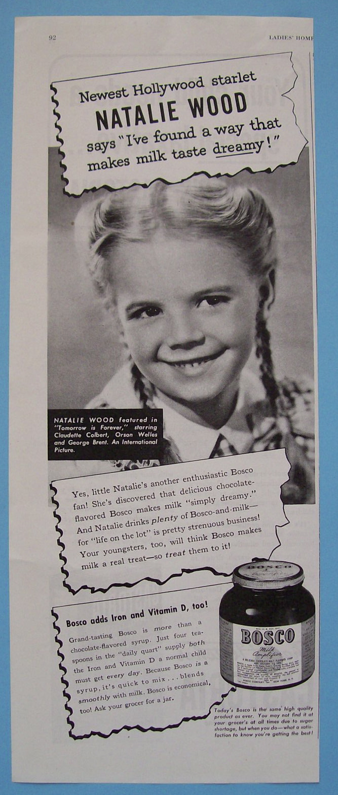 1946 Bosco with Movie Star Natalie Wood