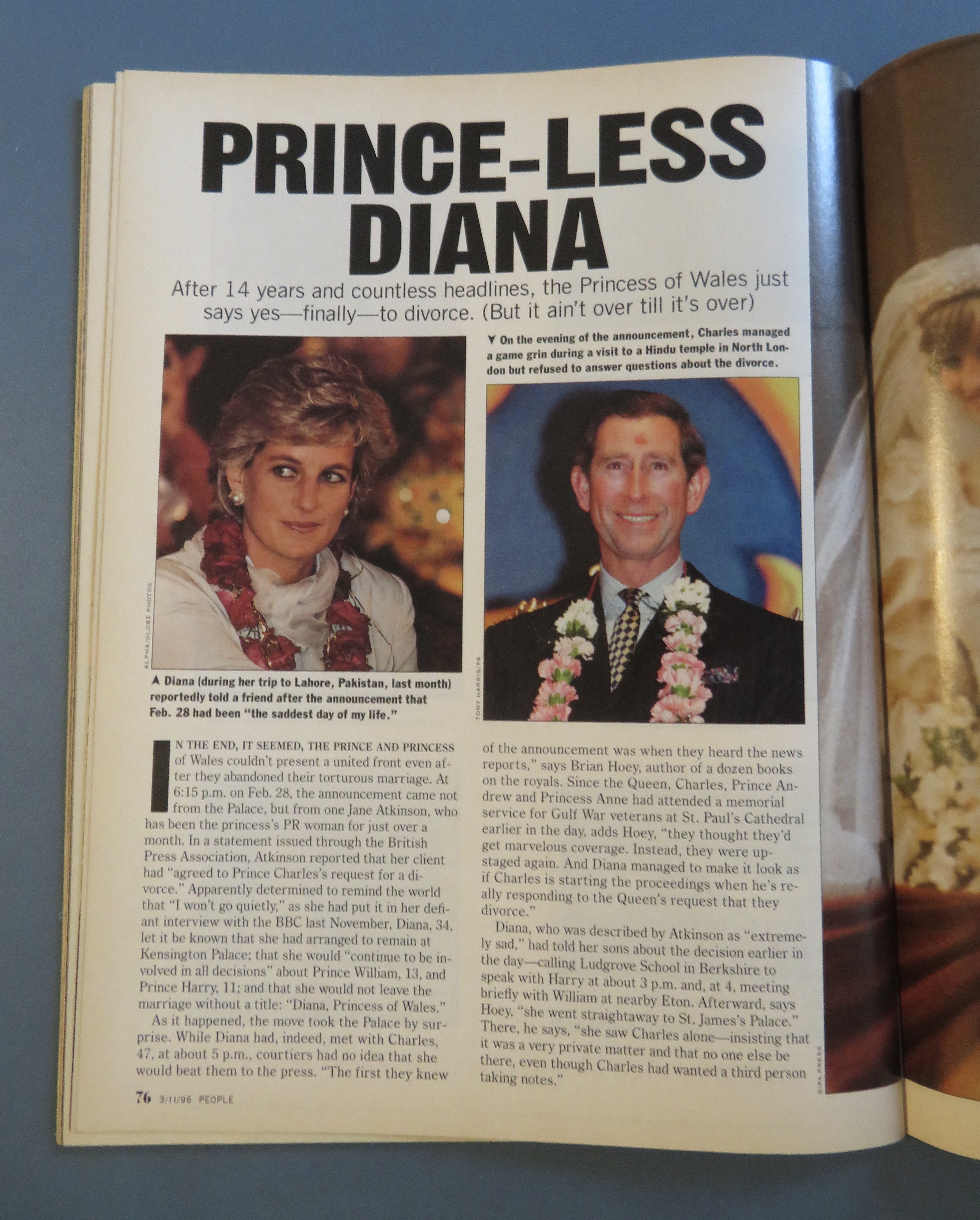 People Magazine March 11, 1996 Princess Di - Vorce