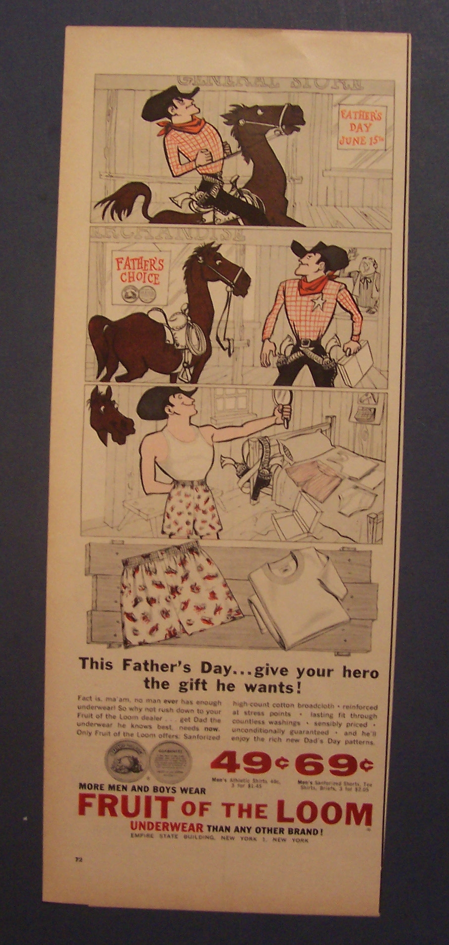 1958 Fruit Of The Loom Underwear