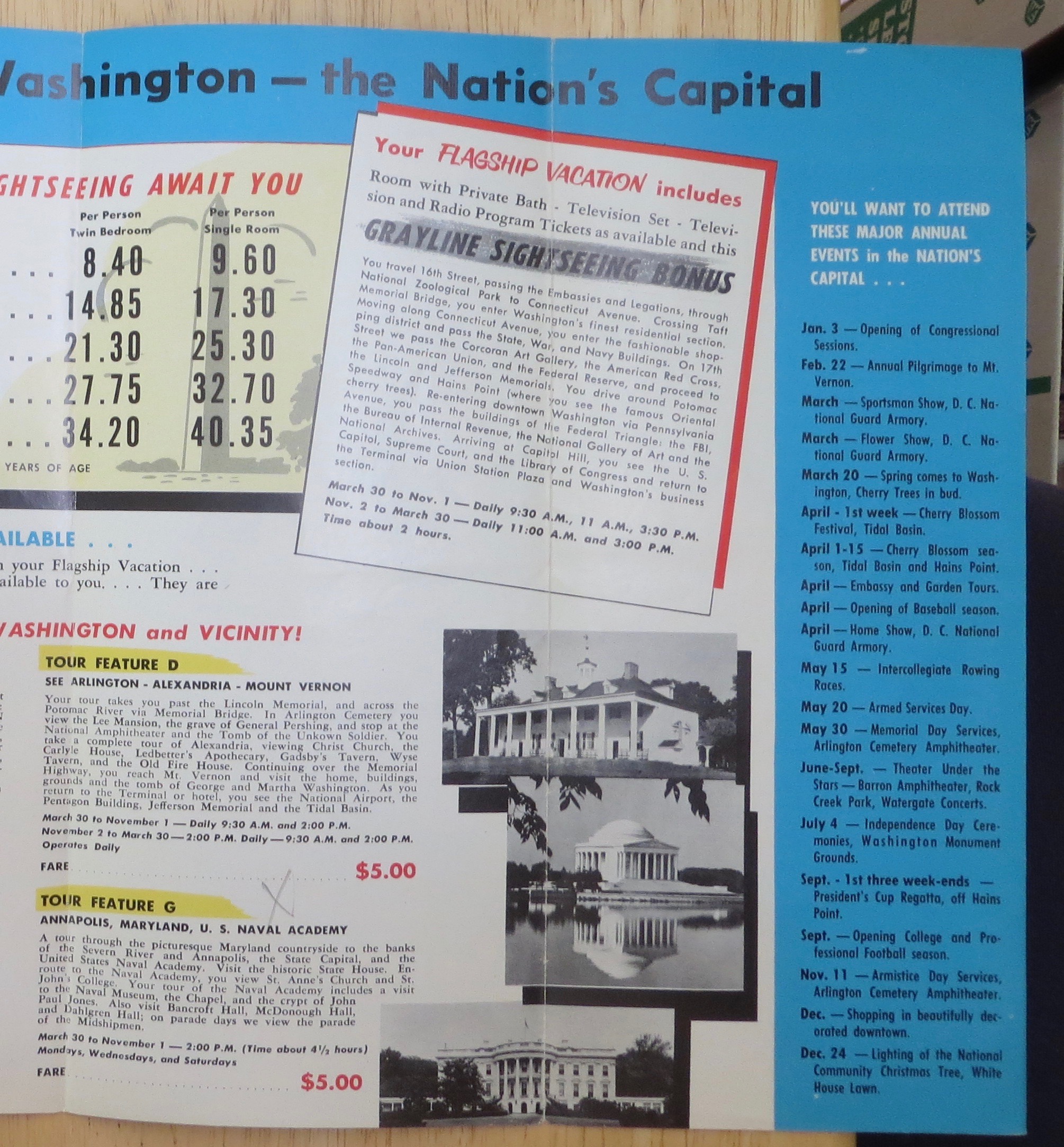 1950's American Airlines Washington Travel Brochure