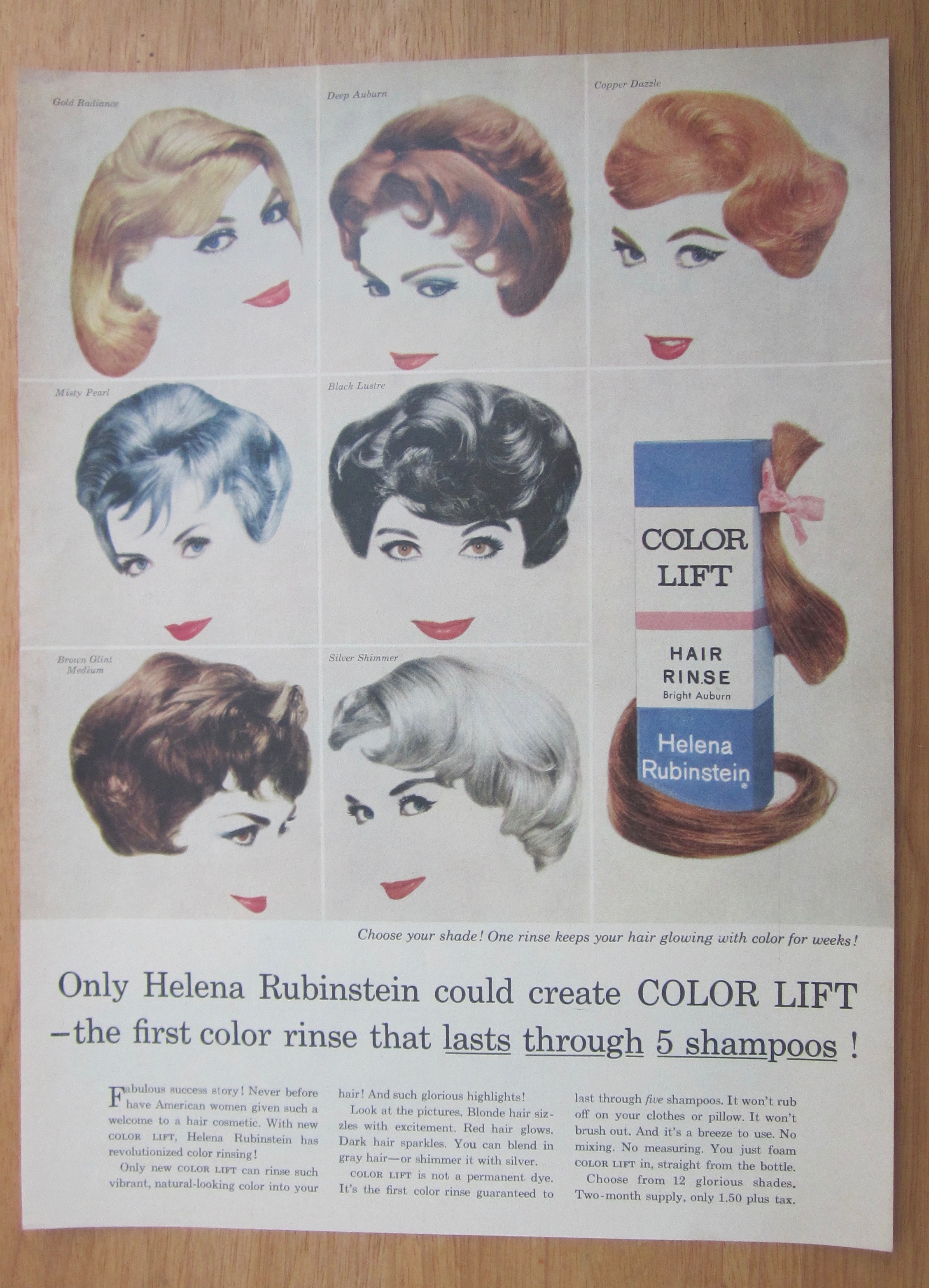 1959 Color Lift Hair Rinse with Different Woman's Hair