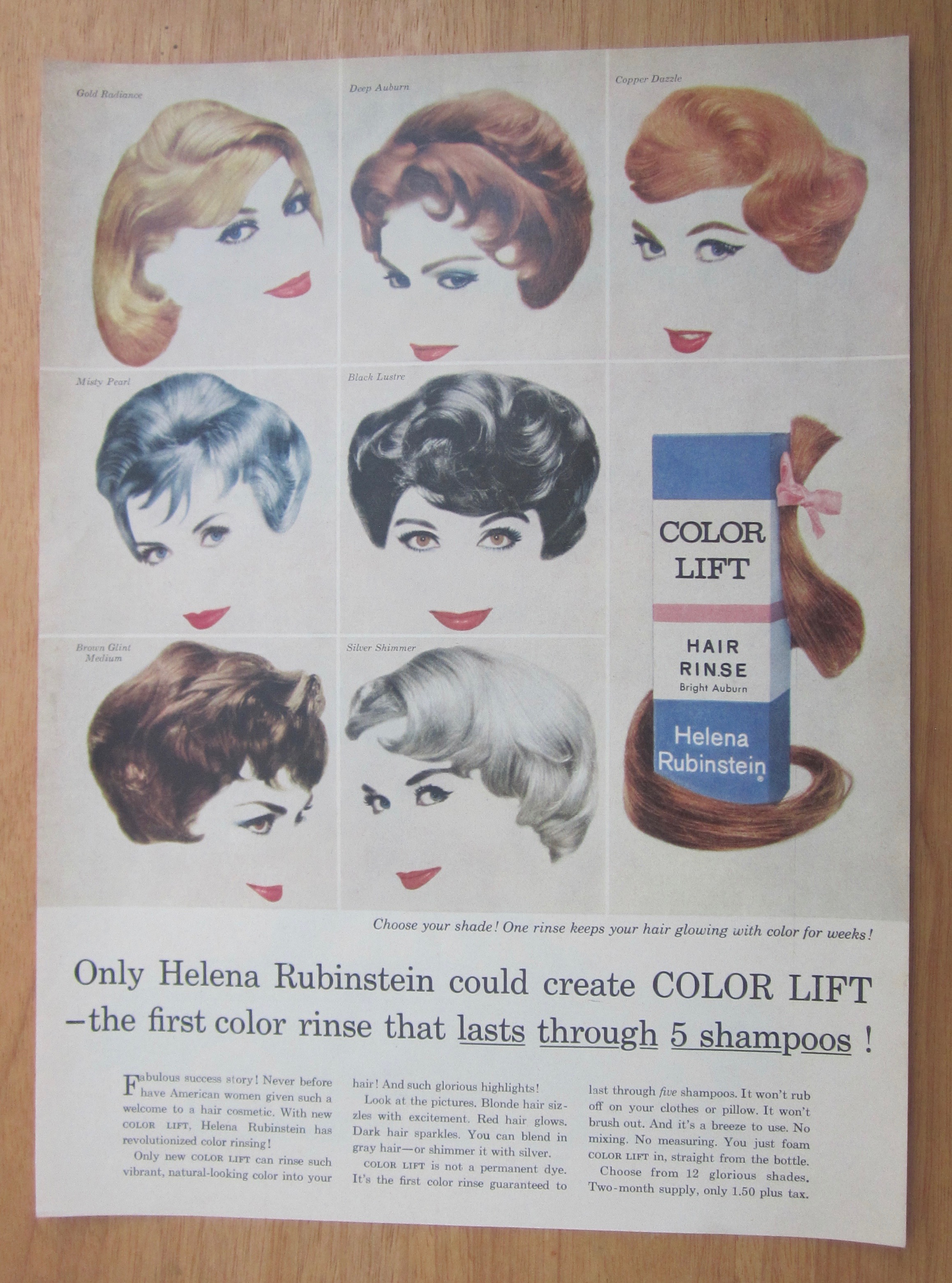 1959 Color Lift Hair Rinse with Different Woman's Hair