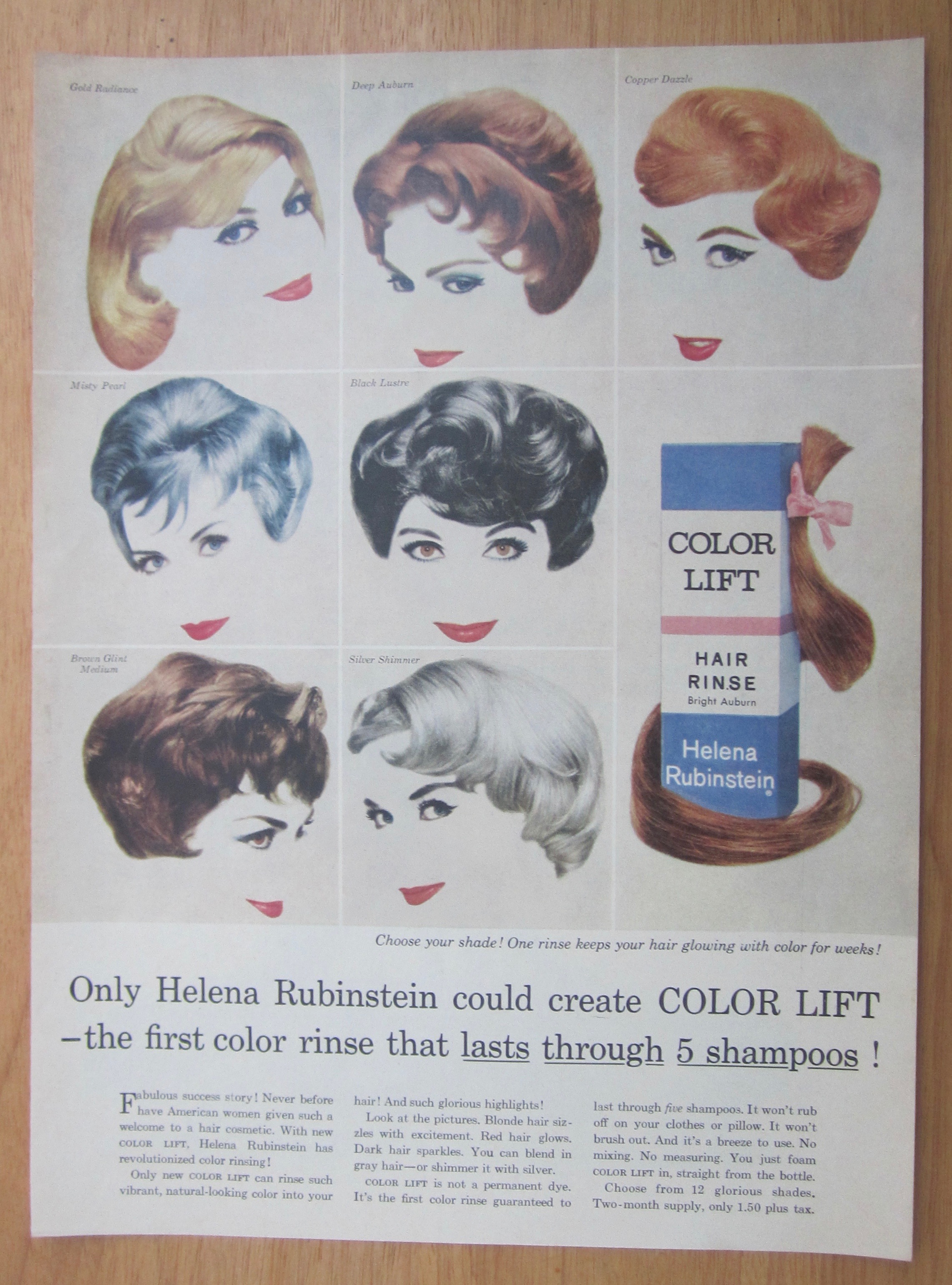 1959 Color Lift Hair Rinse with Different Woman's Hair