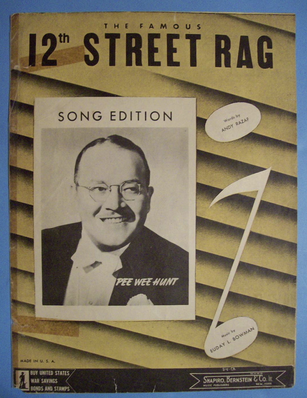 Sheet Music For 1914 The Famous 12th Street Rag