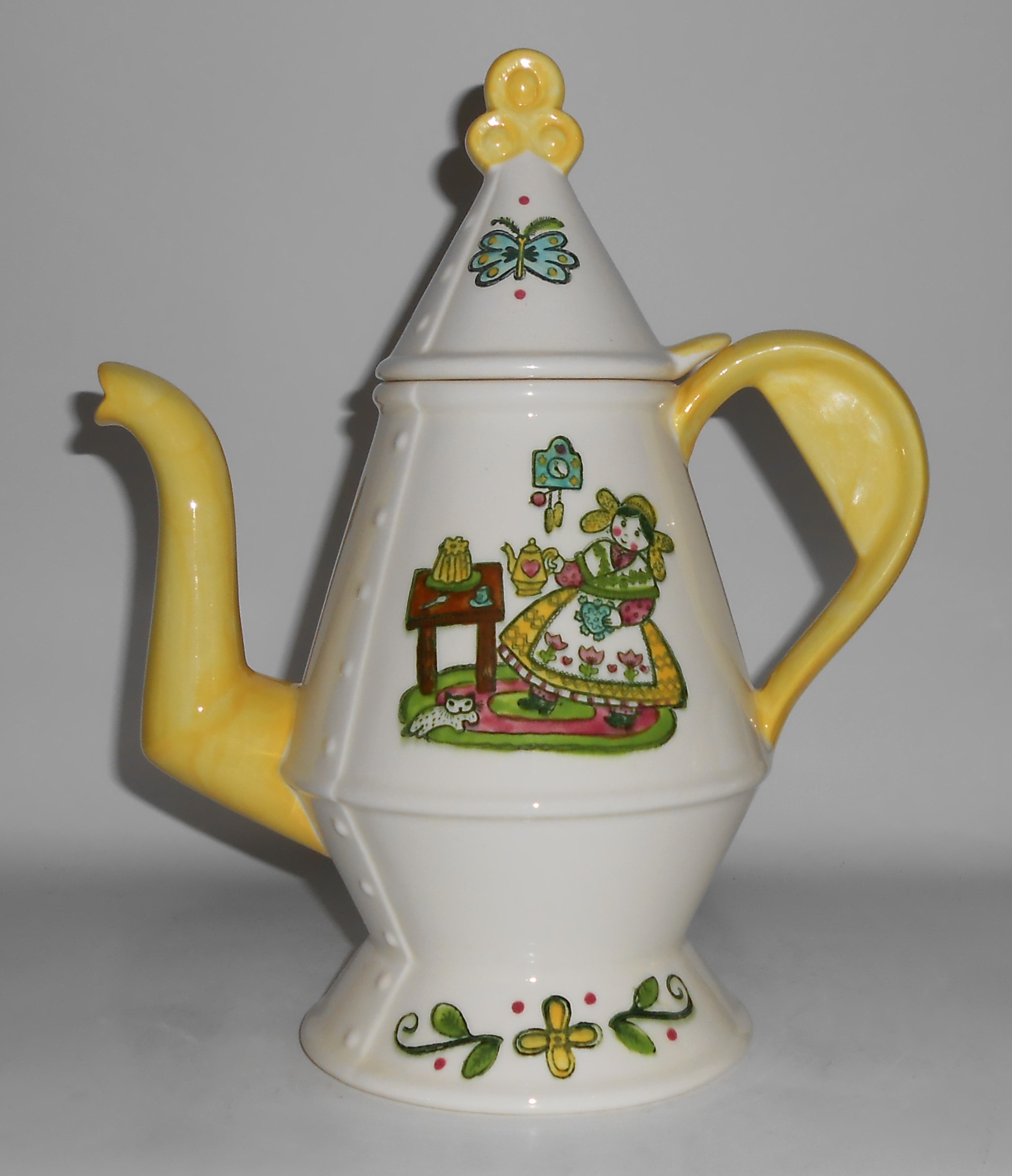 Metlox Pottery Poppy Trail Happy Time Coffee Pot w/Lid