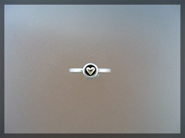 Ring Sterling Silver Gold Heart PANDORA 925 ALE