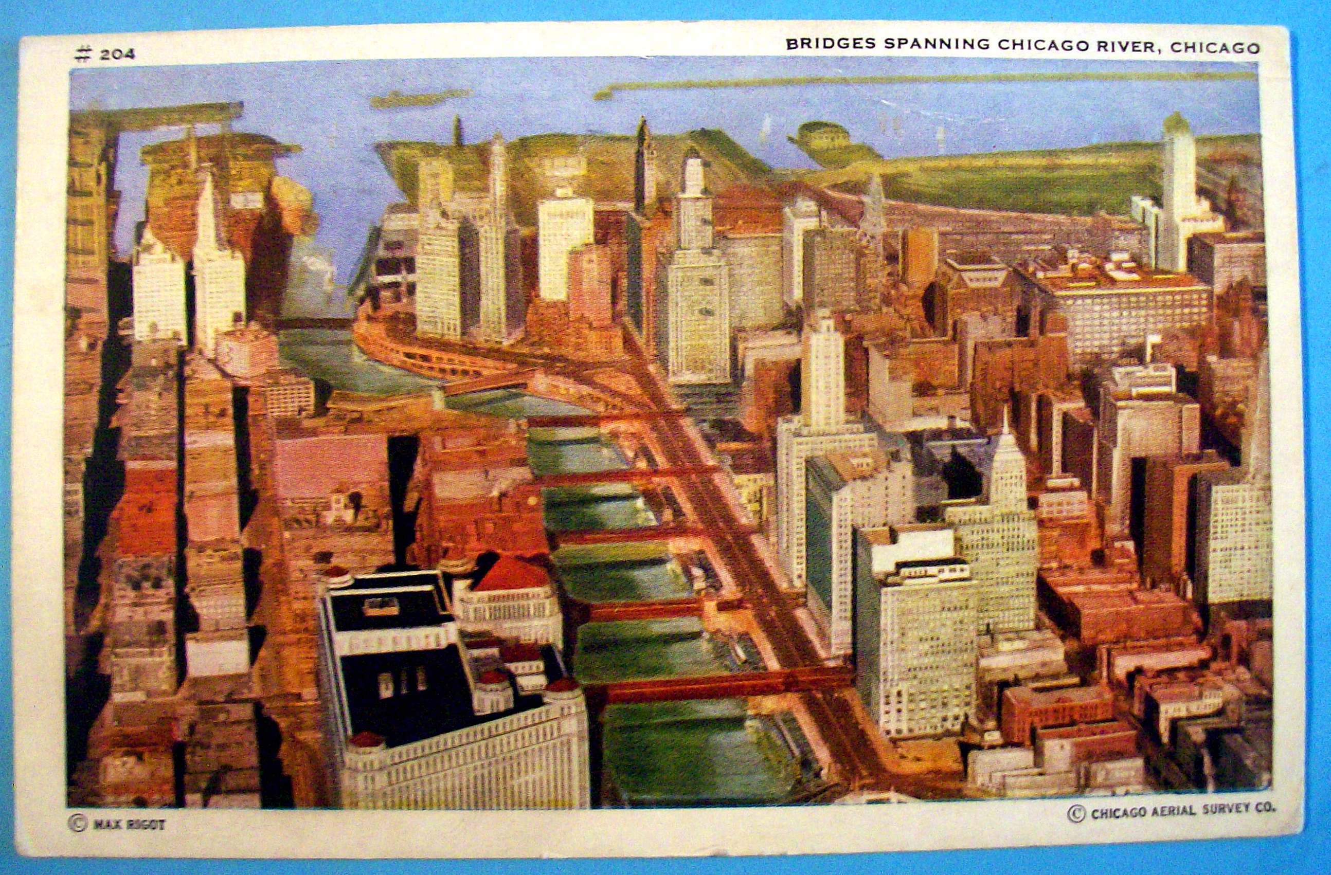 Bridges Spanning Chicago River Postcard (Chicago Fair)