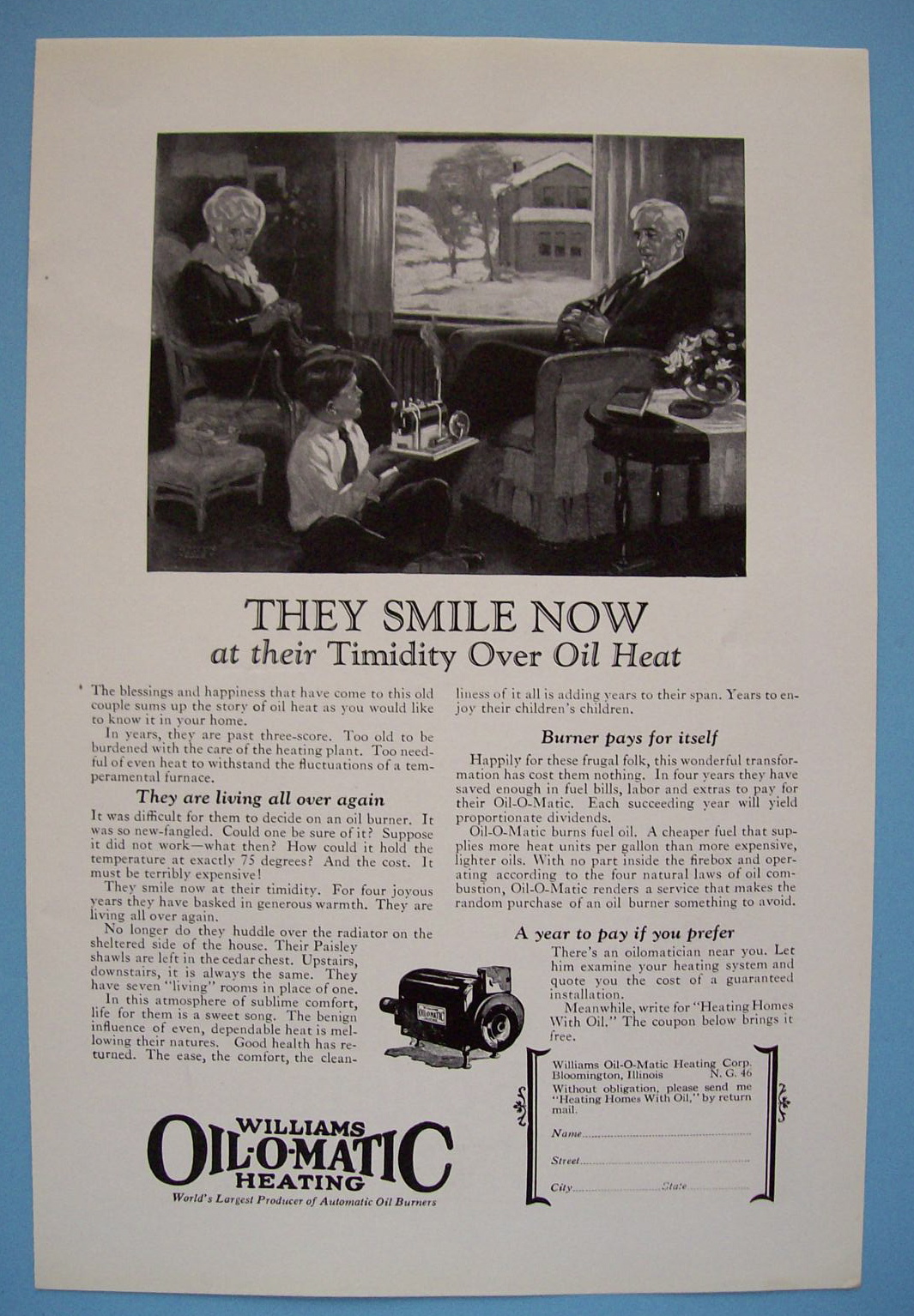 1926 Williams Oil O Matic Heating with the Family