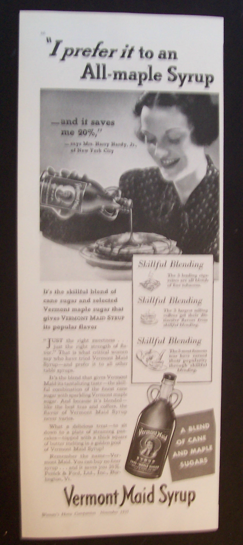1935  Vermont  Maid  Syrup